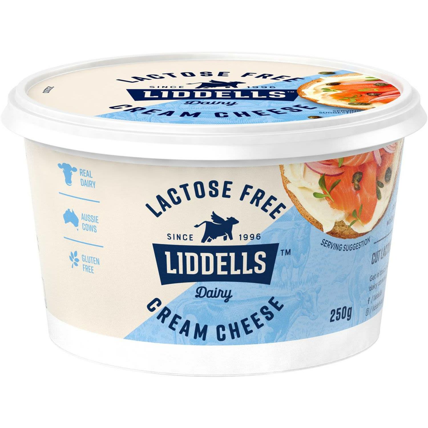 Liddells Lactose Free Cream Cheese, 250 Gram