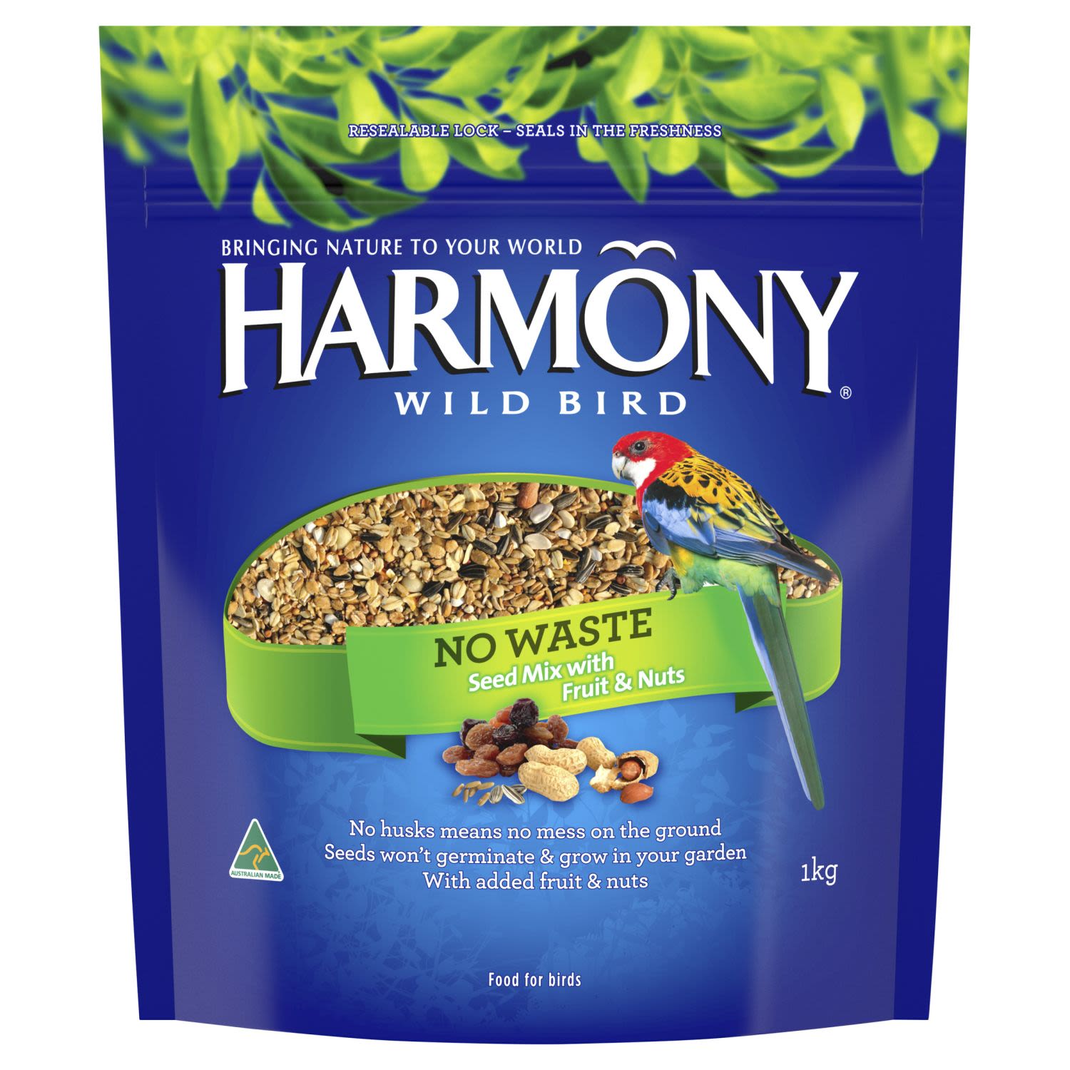 Harmony No Waste Dry Bird Seed Mix with Fruit & Nuts, 1 Kilogram