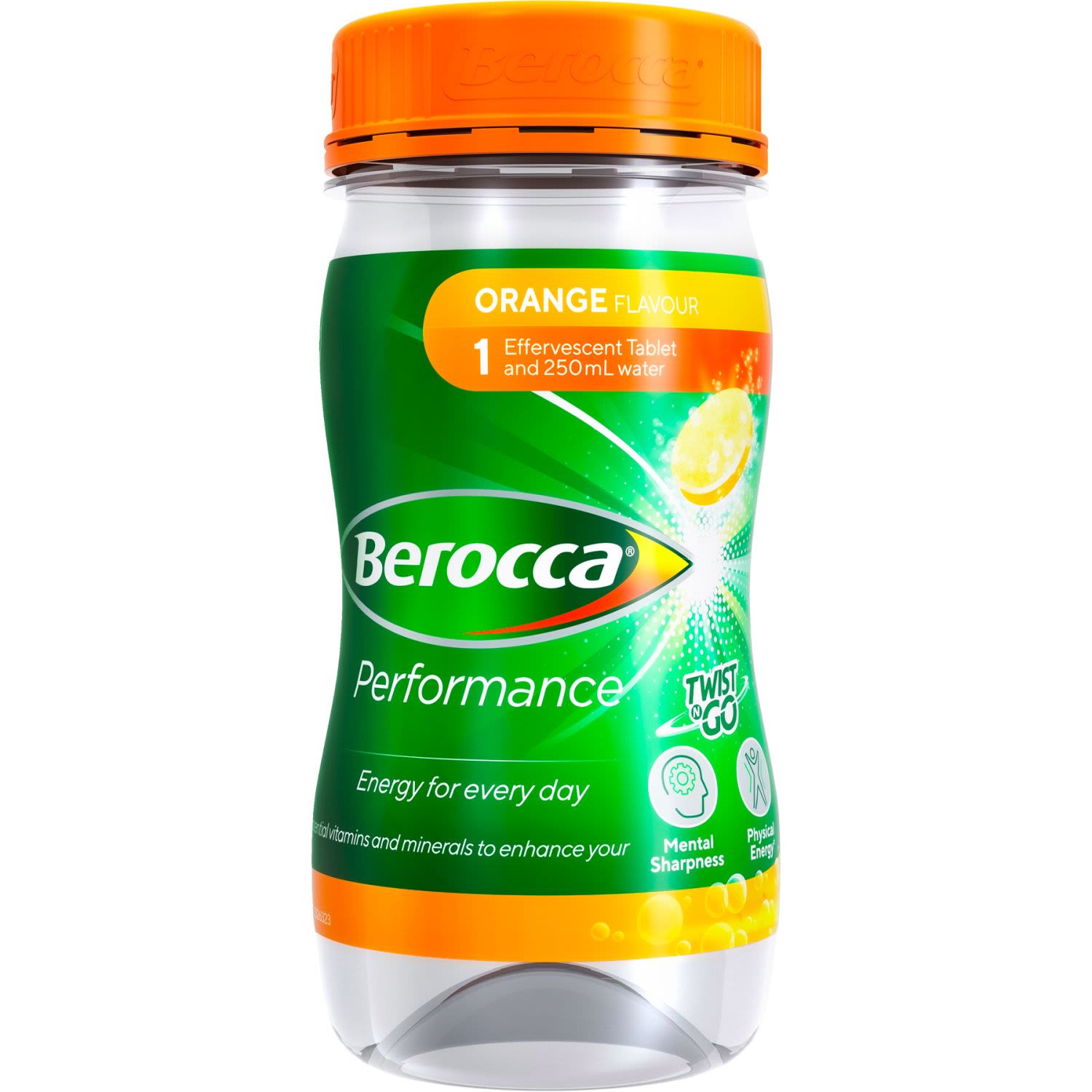 Berocca Vitamin B & C Orange Flavour Twist N Go Energy Drink, 250 Millilitre