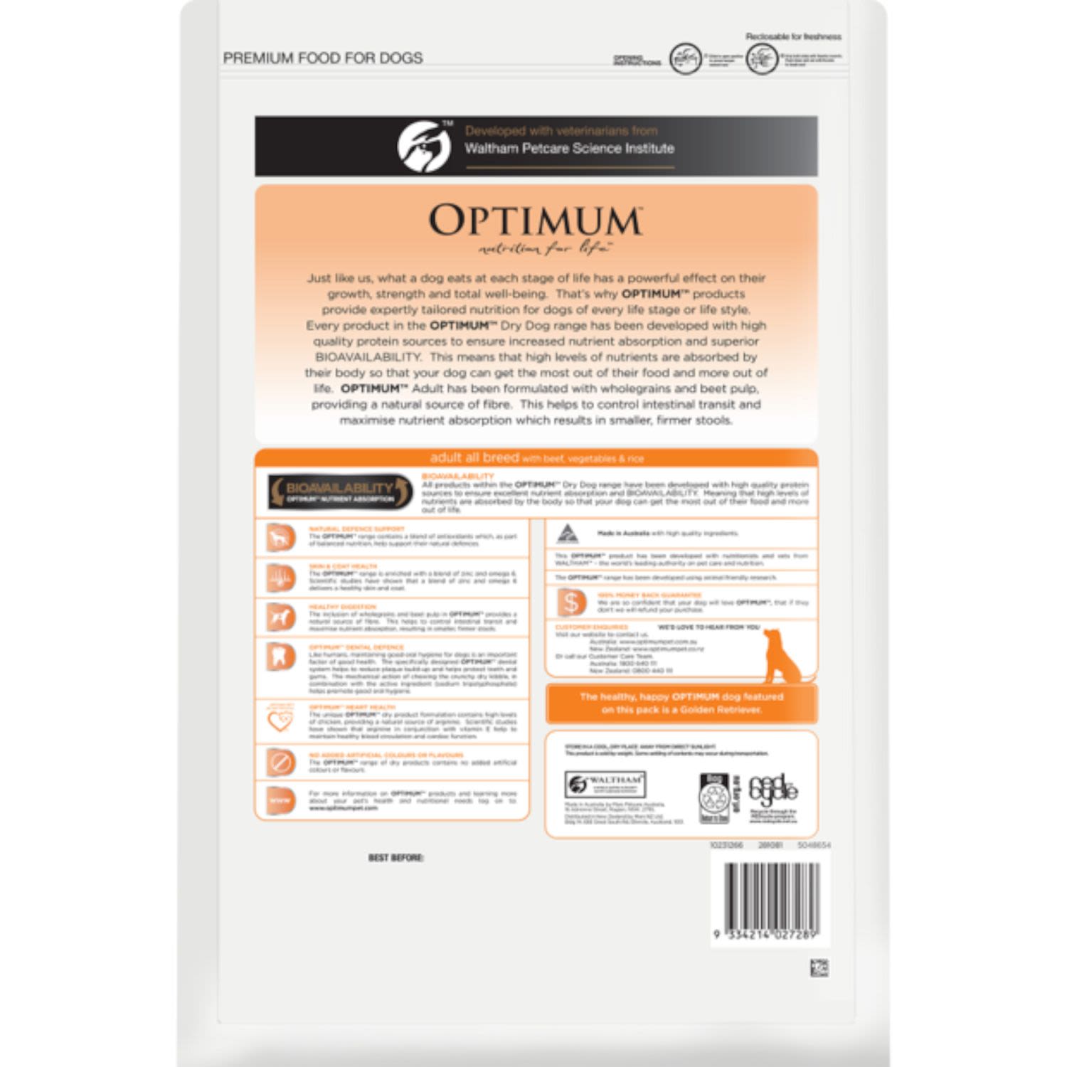 Optimum Adult With Beef Vegetables Rice Dry Dog Food IGA Shop