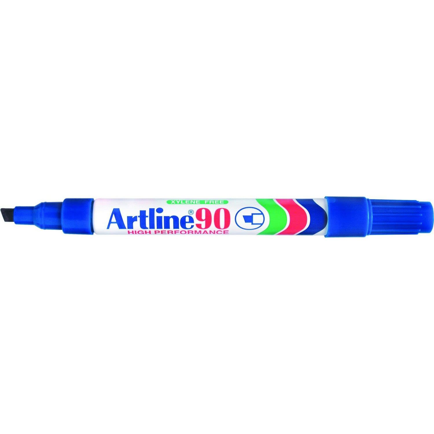 Artline Marker 90 Chisel Tip Blue, 1 Each