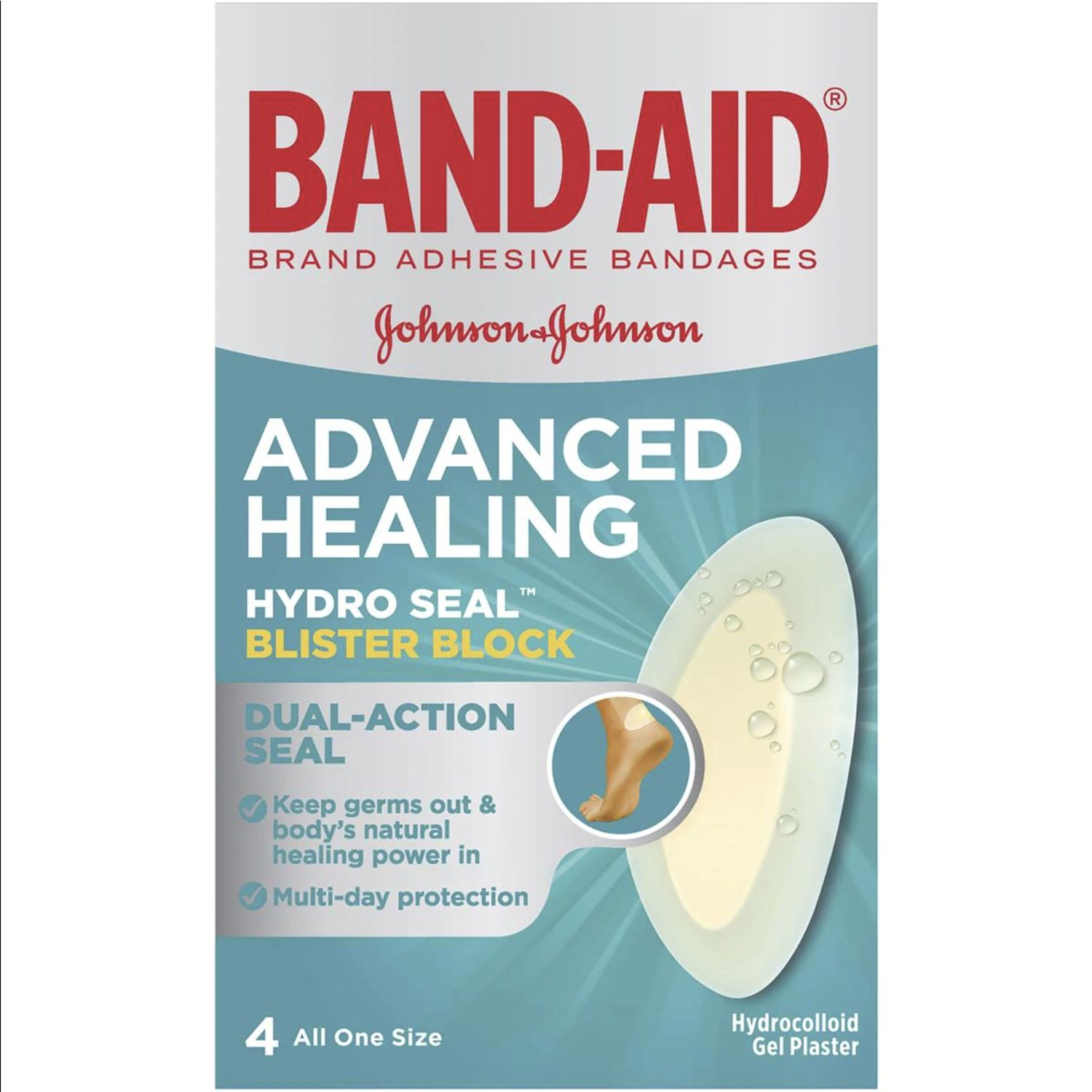 Band-aid Advanced Healing Hydro Seal Blister Block, 4 Each