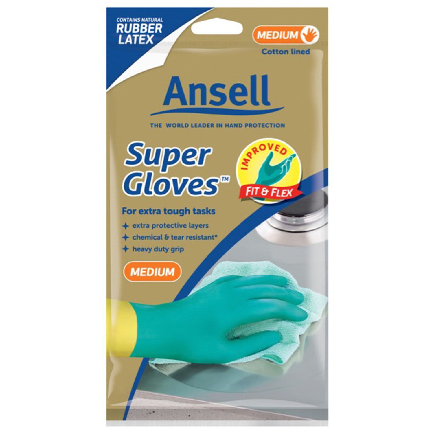 Ansell Gloves Super Medium Size 8, 1 Each