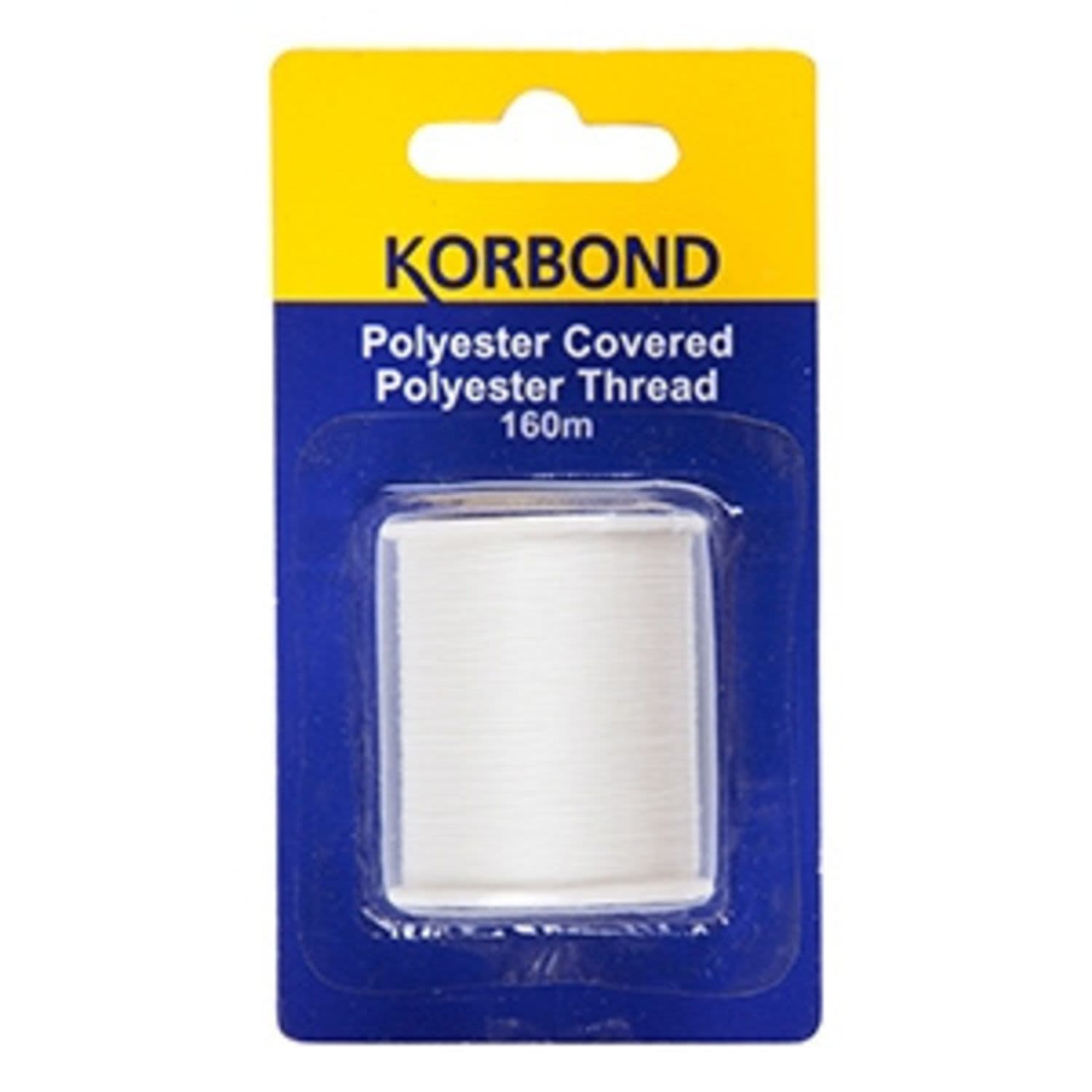 Korbond White Poly Thread 160m, 1 Each