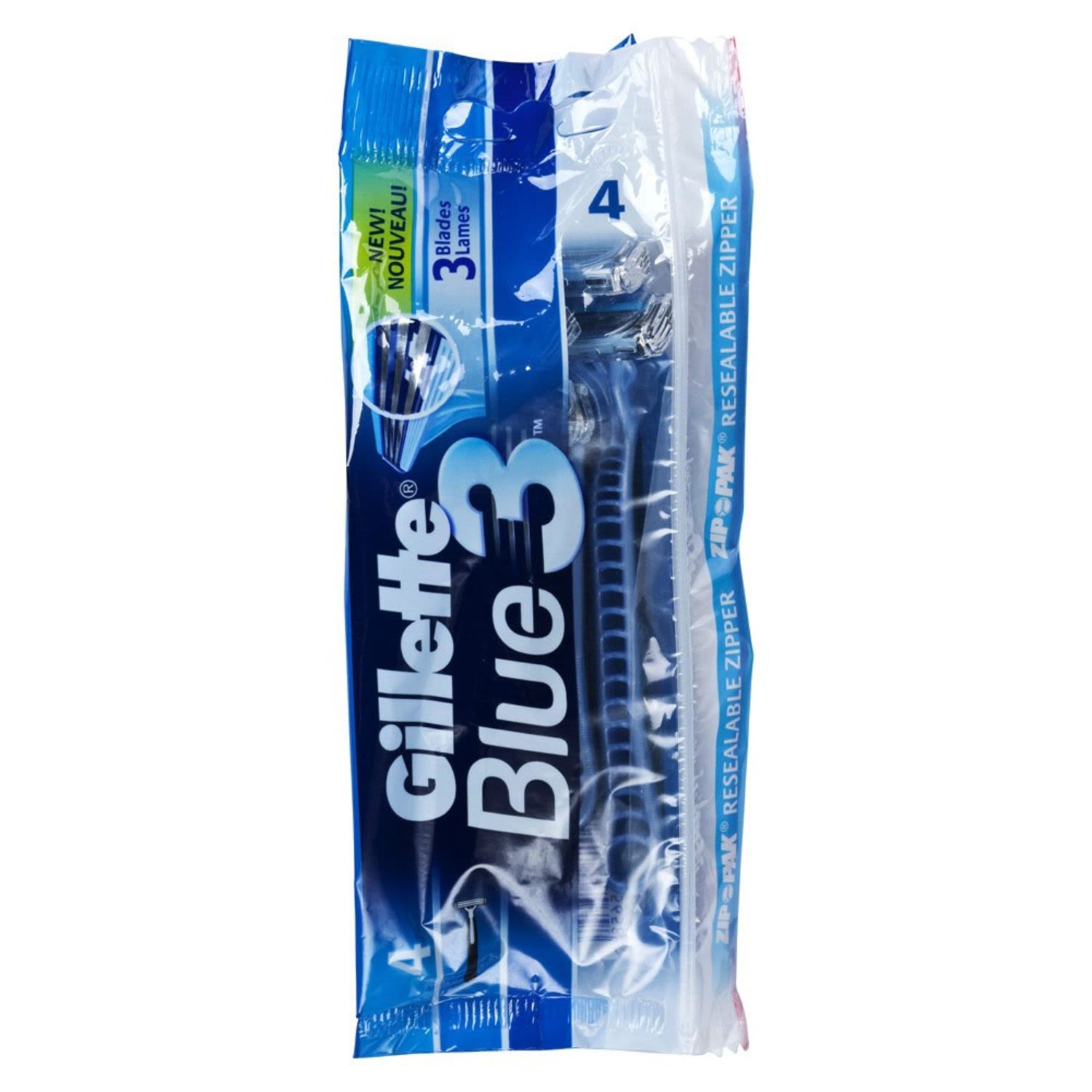 Gillette Blue3 Disposable Shaving Razor, 4 Each