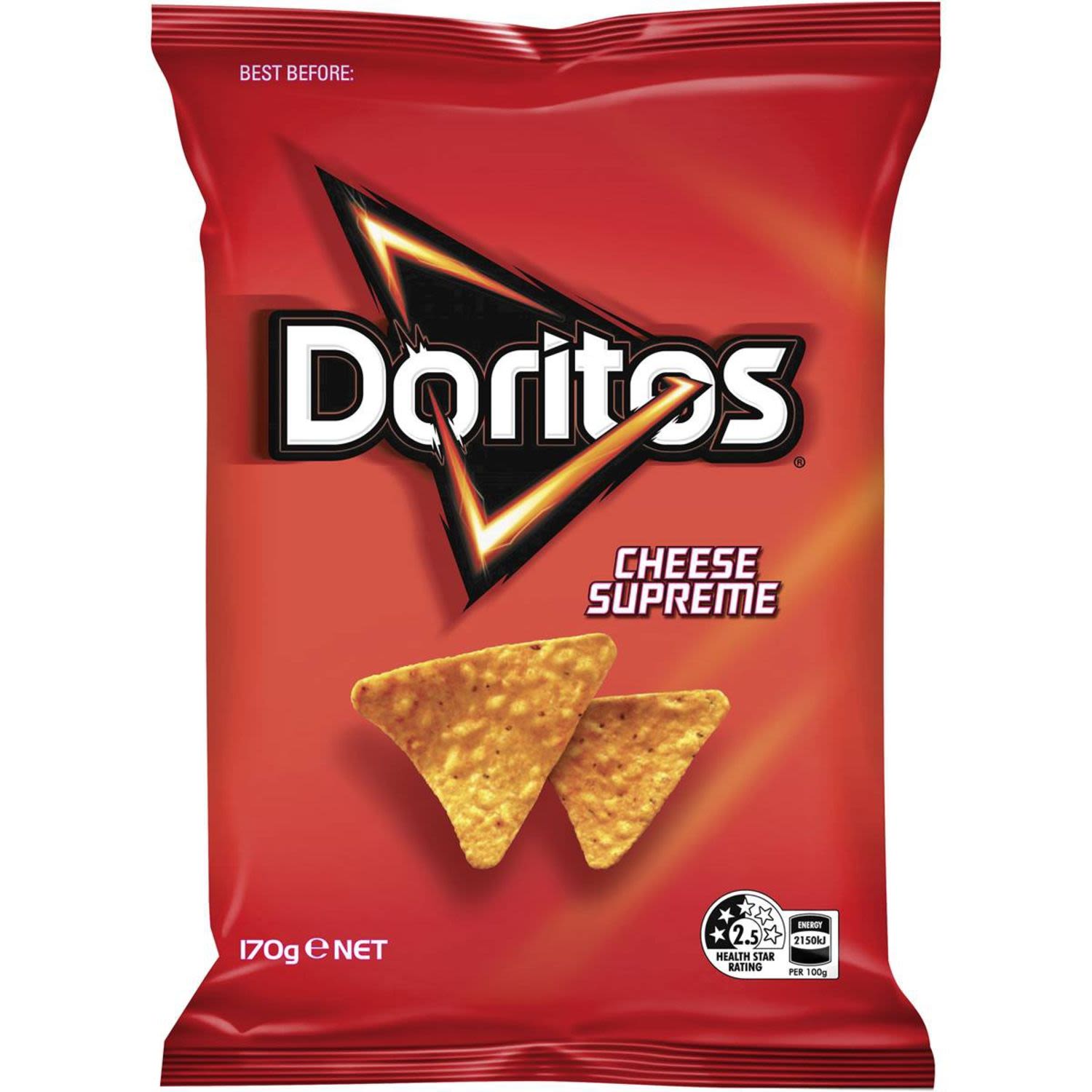 This is the original cheese flavoured, bold crunch, corn chip.
You ask us? The universal language of awesome.
Looking for meal inspiration? Want to Doritos-fy your dinner tonight?
Maybe a Doritos Mac & Cheese with extra crunch? Or Fried chicken, with extra-flavour Doritos crumbs.
Watch the snazzy recipe & guide videos below to see how you can spice-up your favourite dishes in a few simple steps with Doritos Meal Hacks
www.doritos.com.au/meal-hacks-Doritos-recipes
All you need is a pack of Cheese Supreme Corn Chips, and be ready to boldly take dinner on.