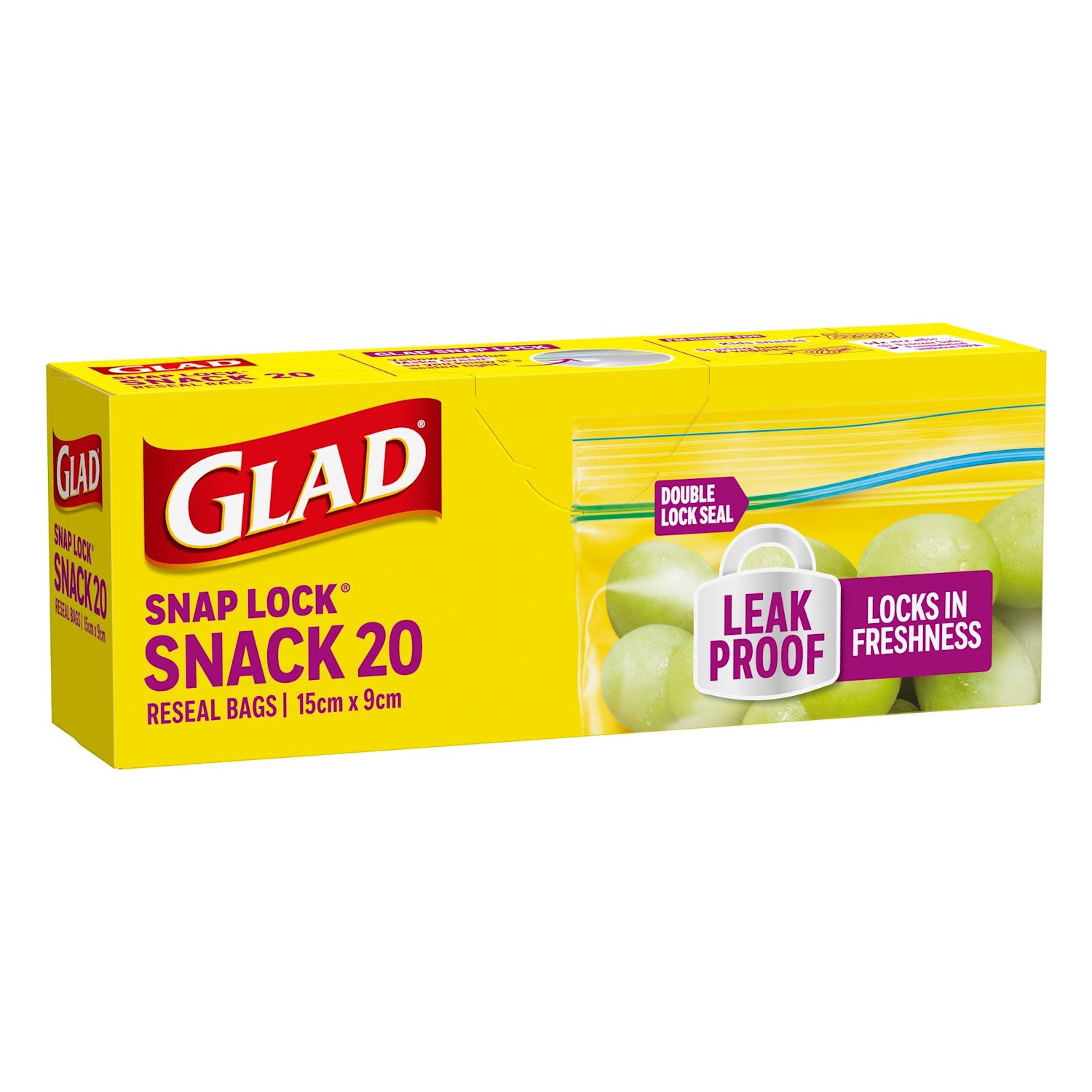 Glad Snaplock Snack Resealable Bags