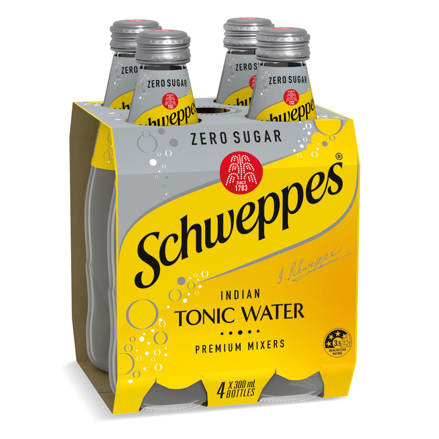Schweppes Classic Mixers Indian Tonic Water Zero Sugar 300ml, 4 Each