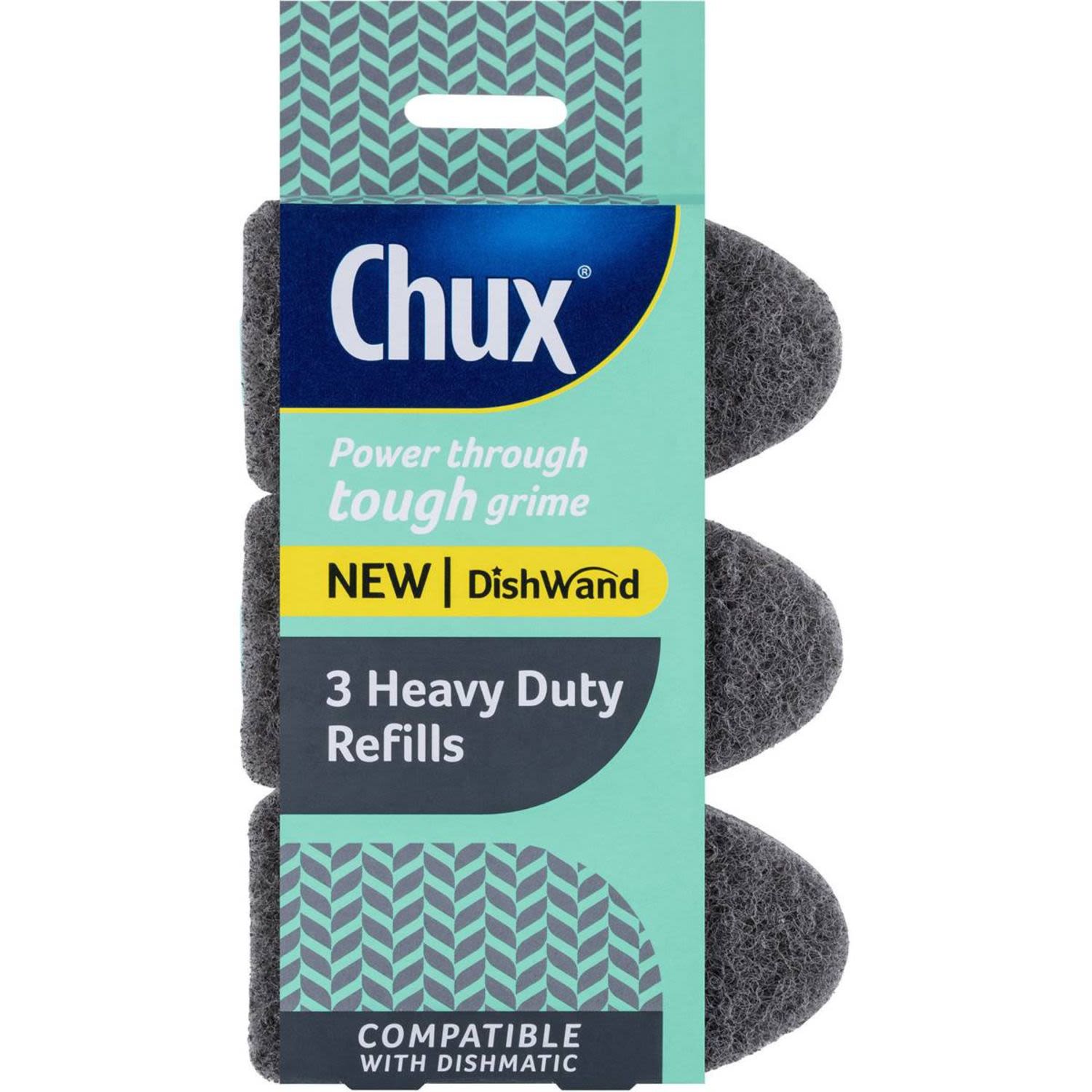 Chux DishWand Heavy Duty Refills, 3 Each
