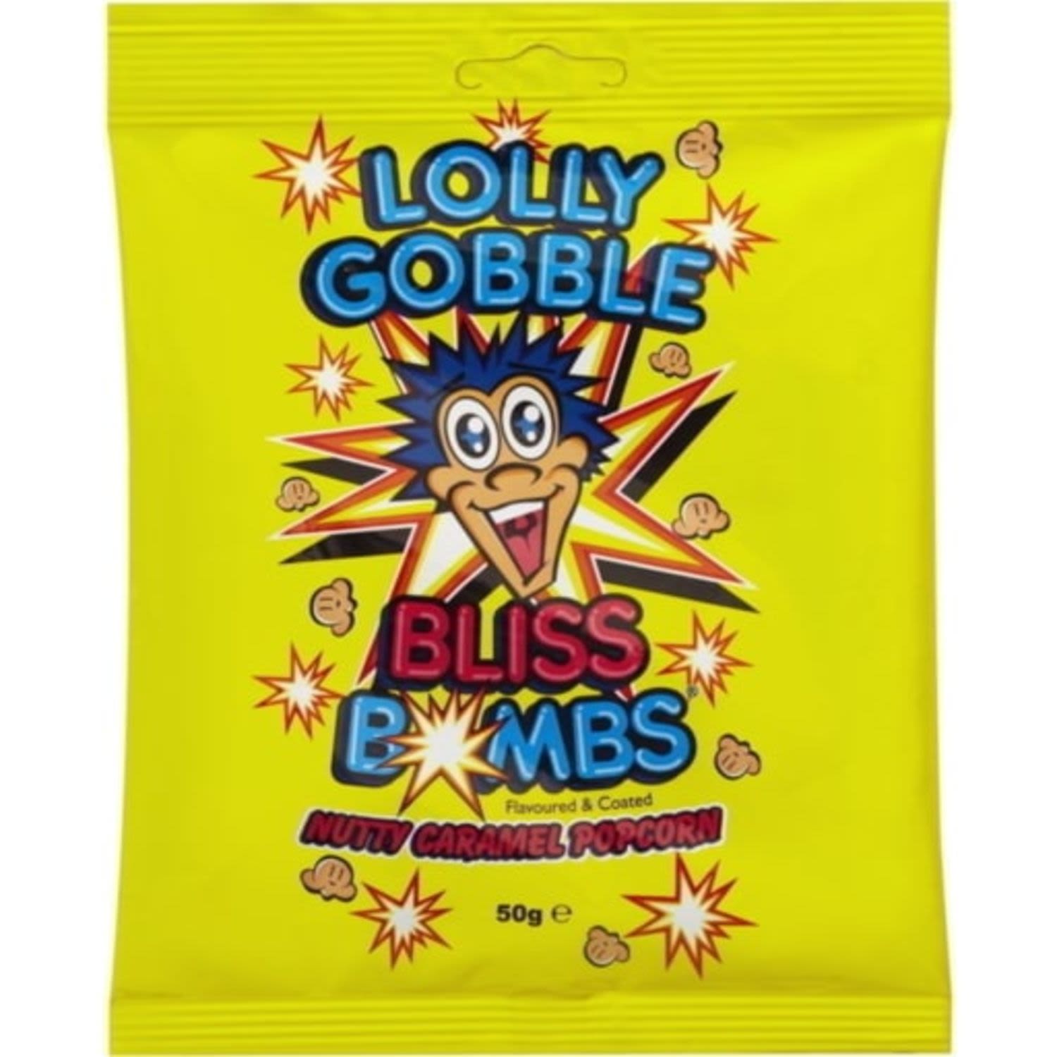 Lolly Gobble Bliss Bombs Nutty Caramel Popcorn, 50 Gram