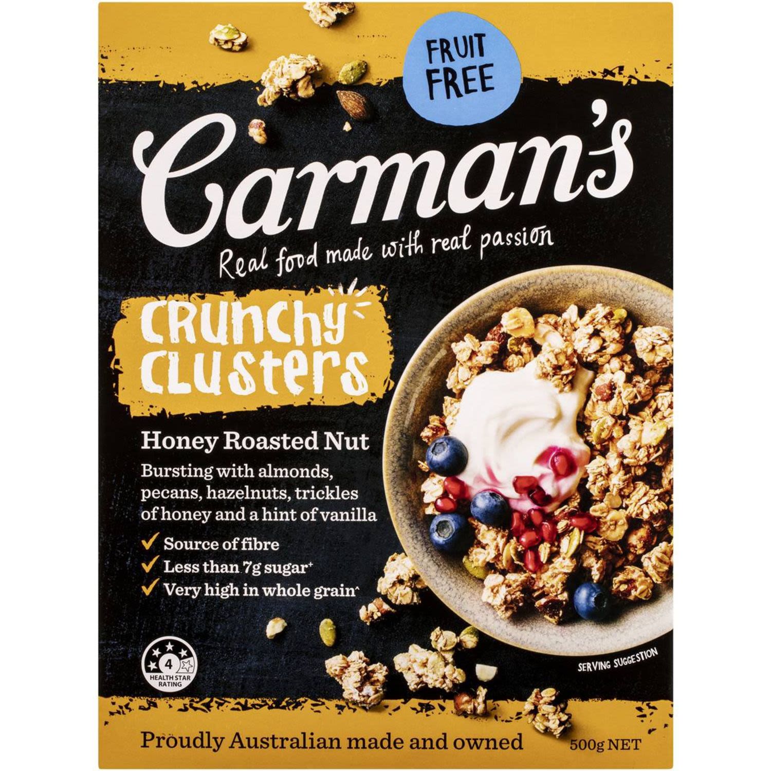 Carman's Honey Roasted Nut Crunchy Clusters, 500 Gram