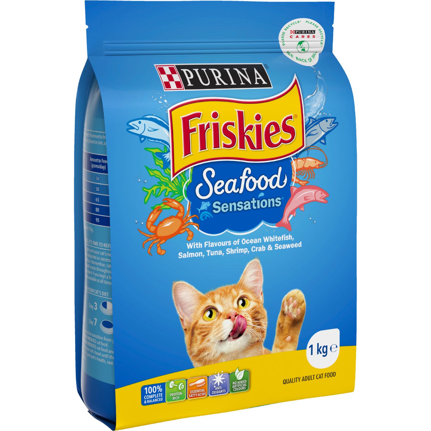 Friskies Adult Seafood Sensations Dry Cat Food, 1 Kilogram