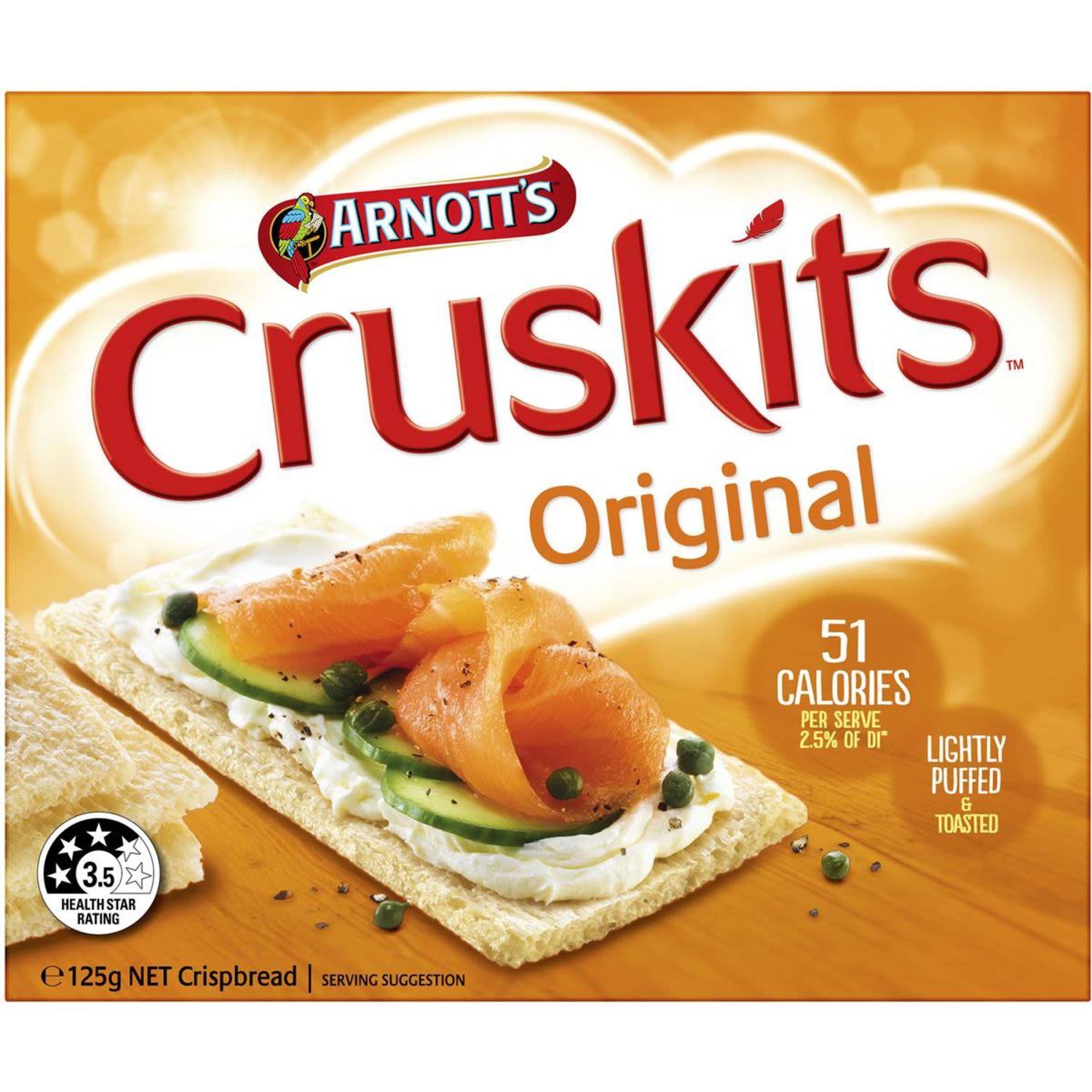 Arnott's Cruskits Cripsbread Original, 125 Gram