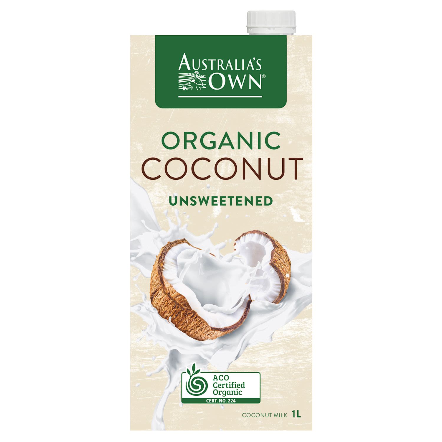 Australia's Own Organic Coconut Milk Unsweetened, 1 Litre