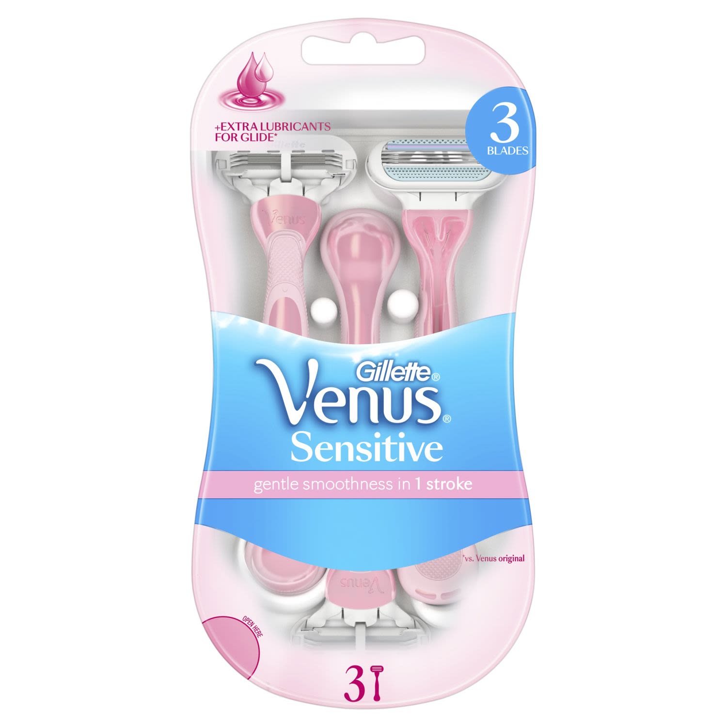 Gillette Venus Sensitive Women's Disposable Razors, 3 Each