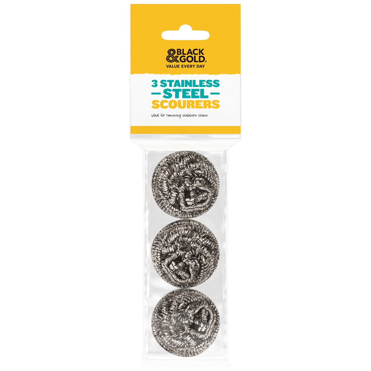 Black & Gold Scourer Stainless Steel