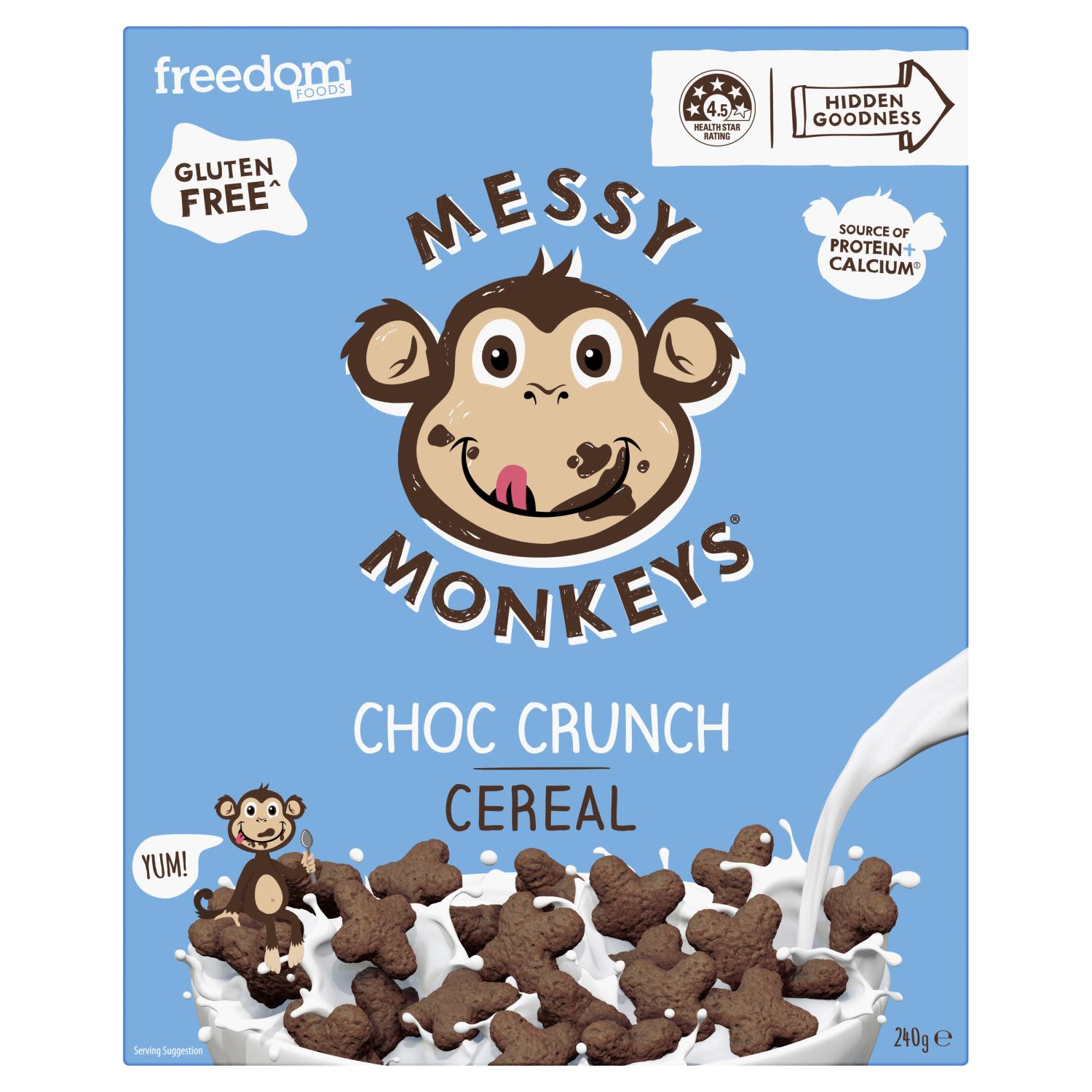 Freedom Foods Messy Monkey Choc Crunch Cereal, 240 Gram
