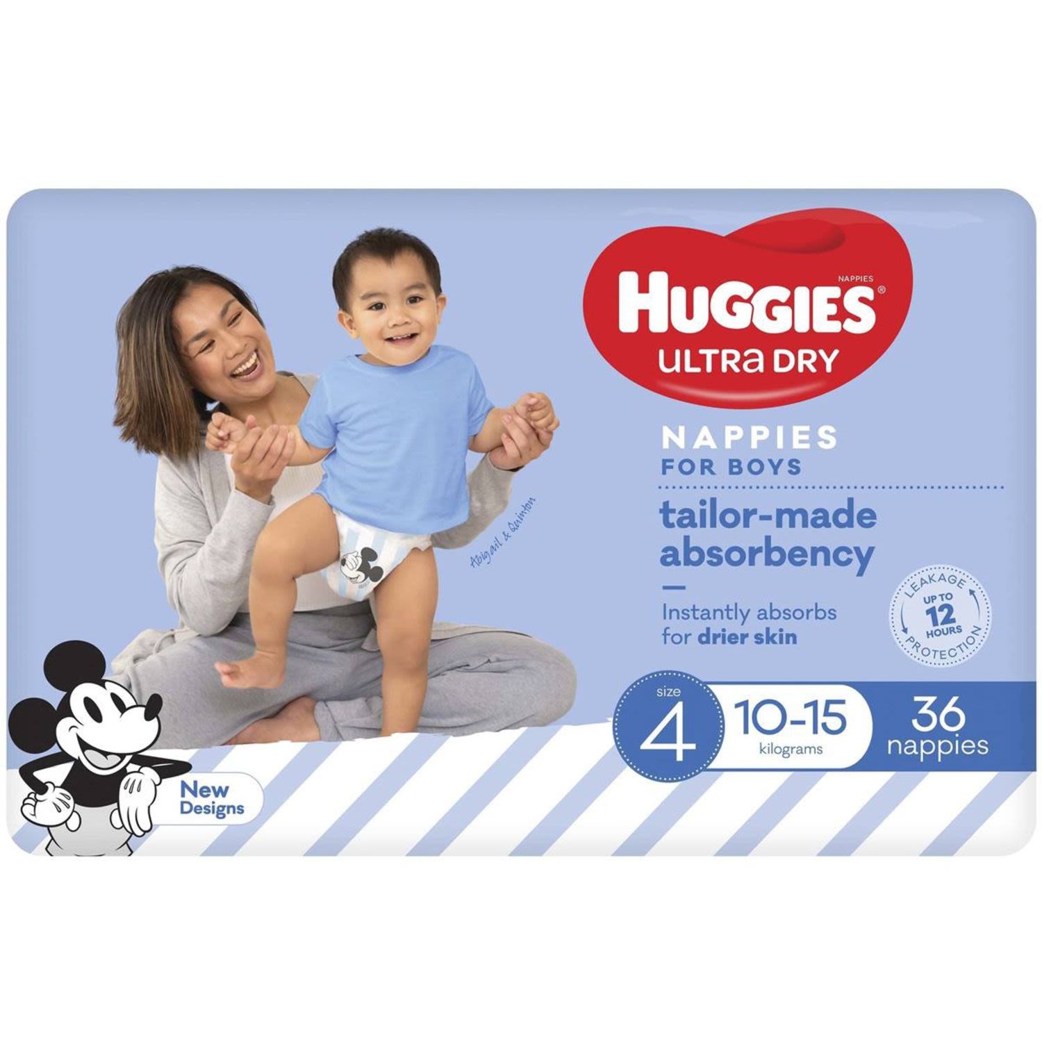Huggies Ultra Dry Nappies Boys Size 4 (10-15kg), 36 Each