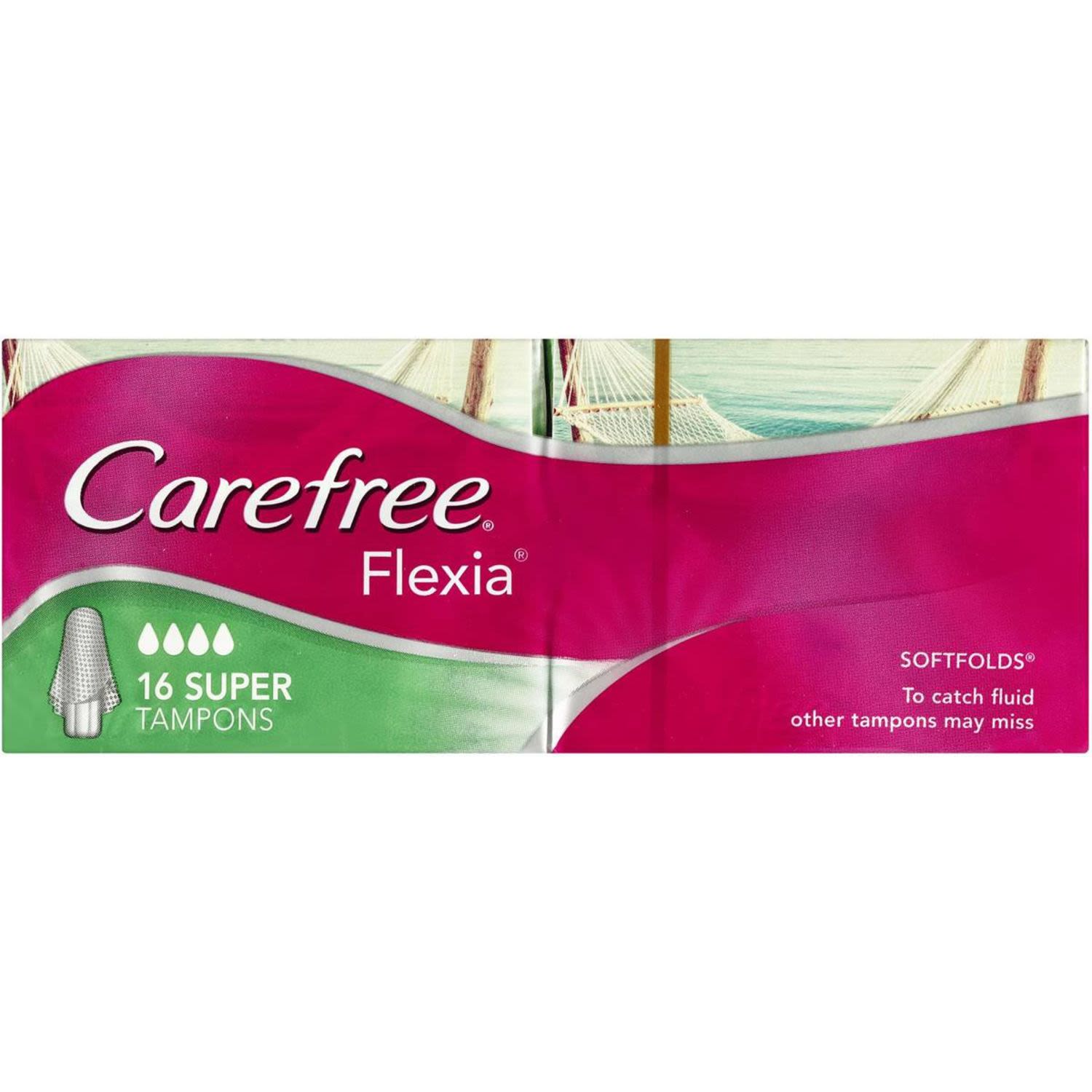 Carefree Flexia Super Tampons with Wings, 16 Each