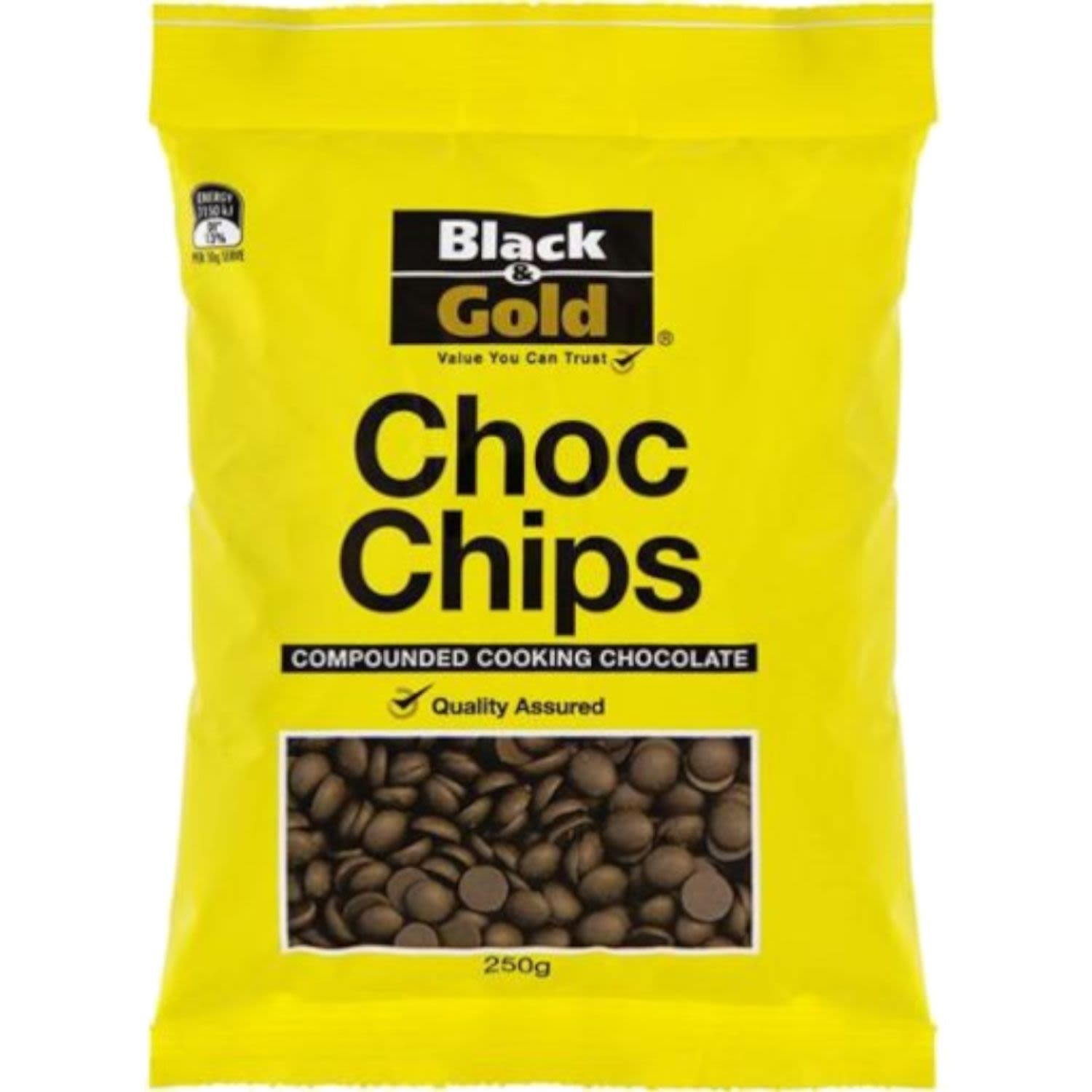 Black & Gold Chocolate Chip Bits, 250 Gram