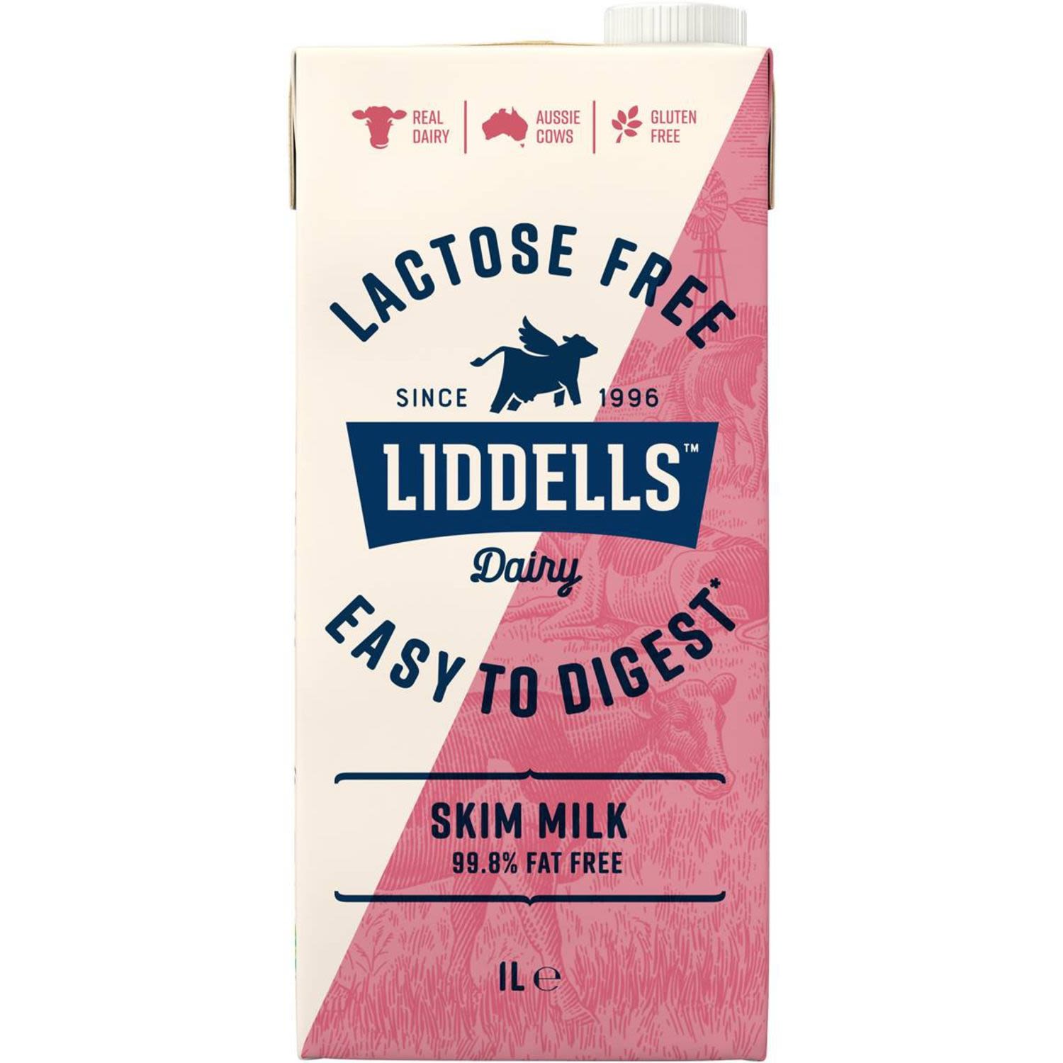 Liddells Lactose Free Skim Milk, 1 Litre