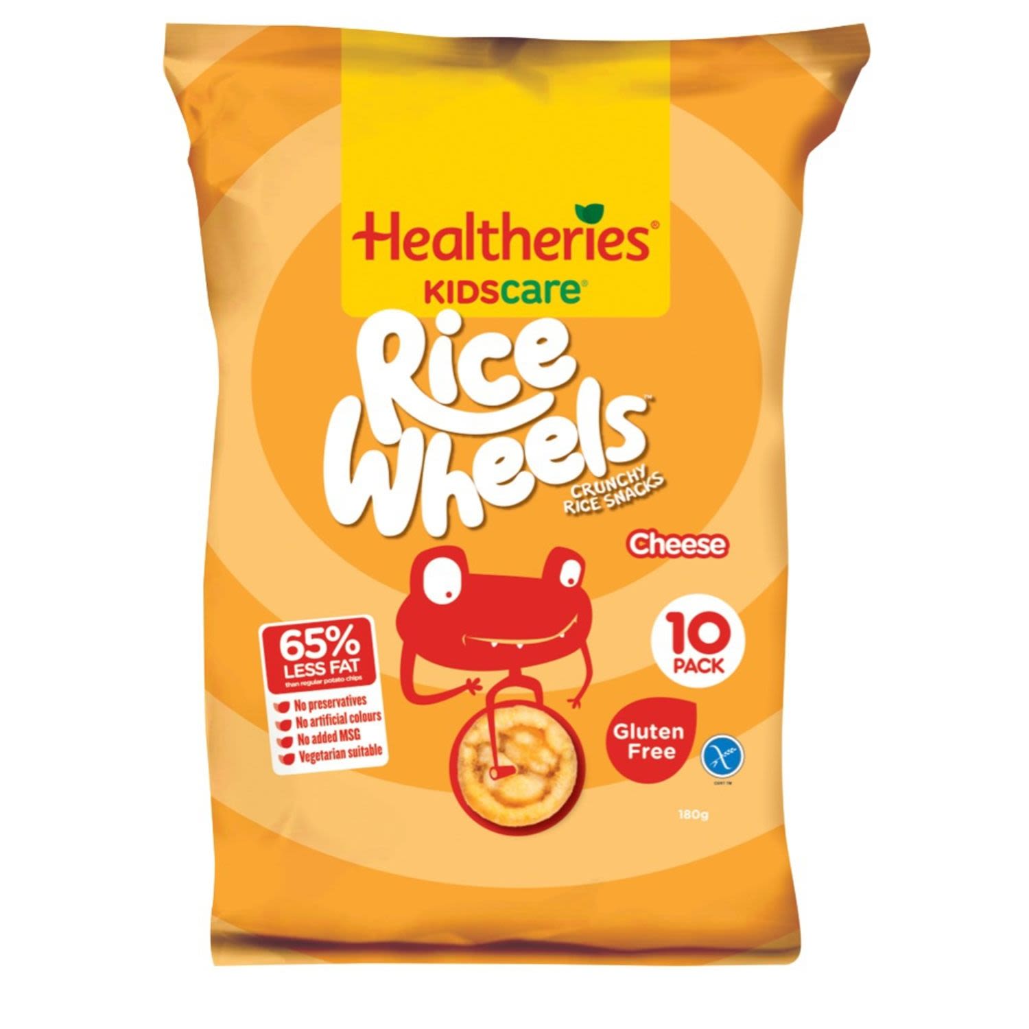 Healtheries Kidscare Rice Snacks Wheels Cheese, 10 Each
