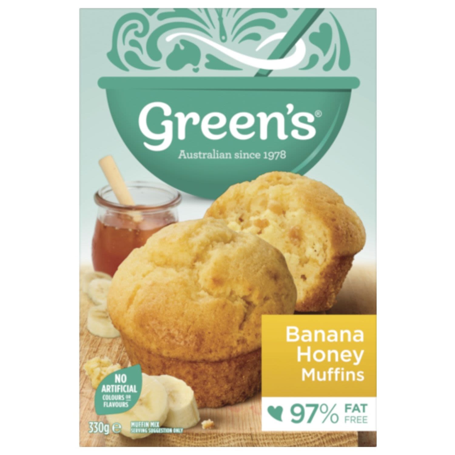 Green's Banana Honey Low Fat Muffin Mix, 330 Gram