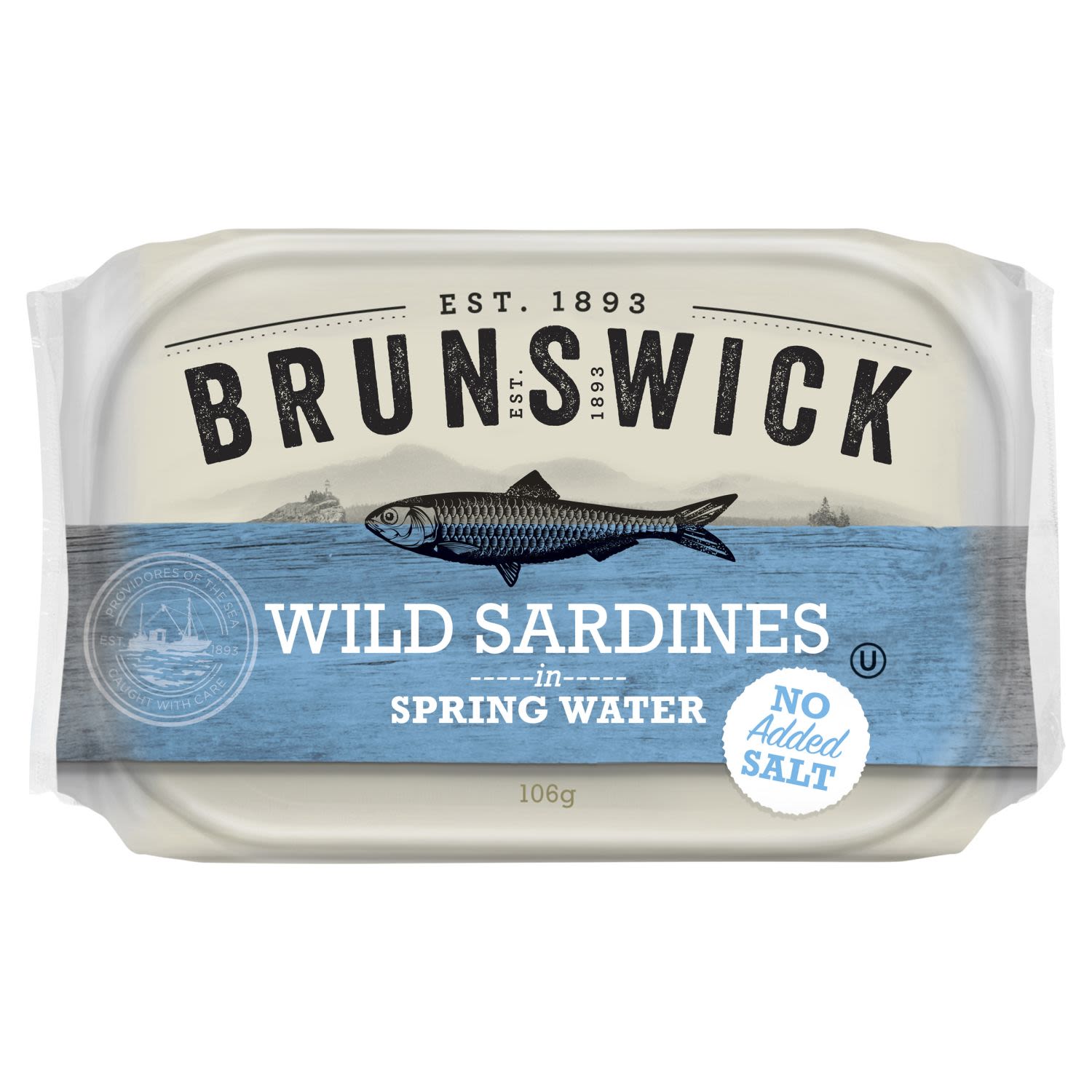 Brunswick Wild Sardines In Spring Water No Added Salt, 106 Gram