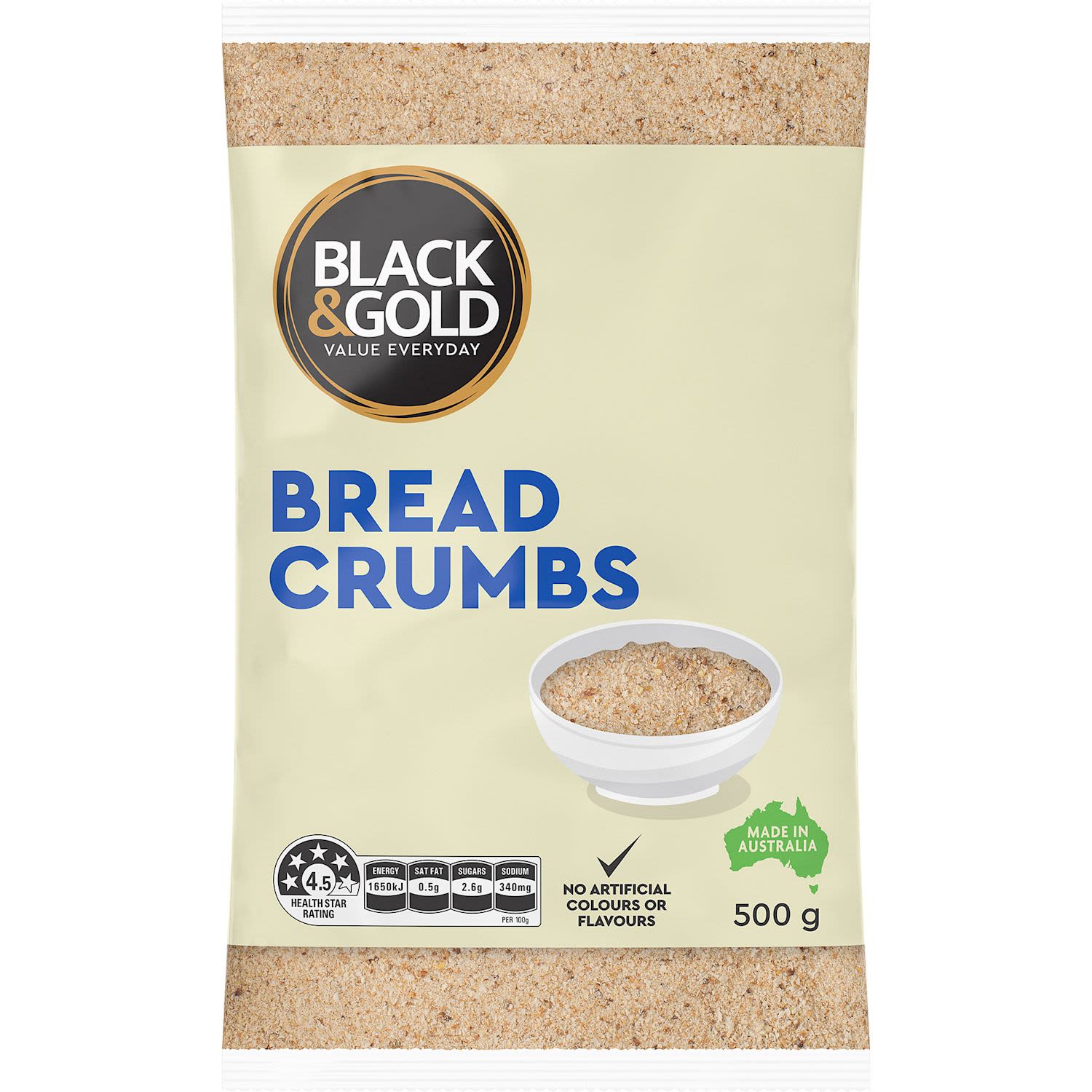 Black & Gold Bread Crumbs, 500 Gram