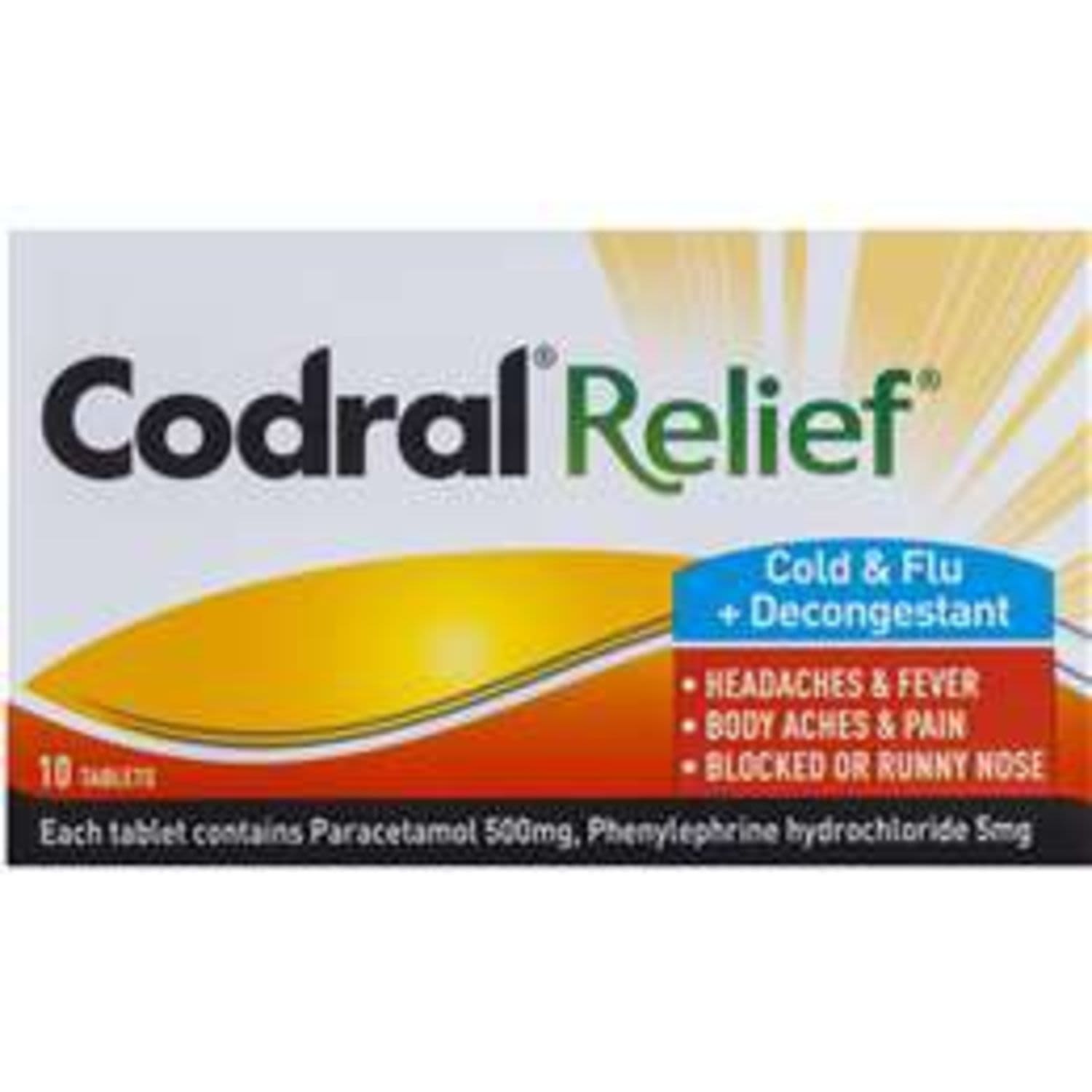 Codral Relief Cold & Flu & Decongestant, 10 Each