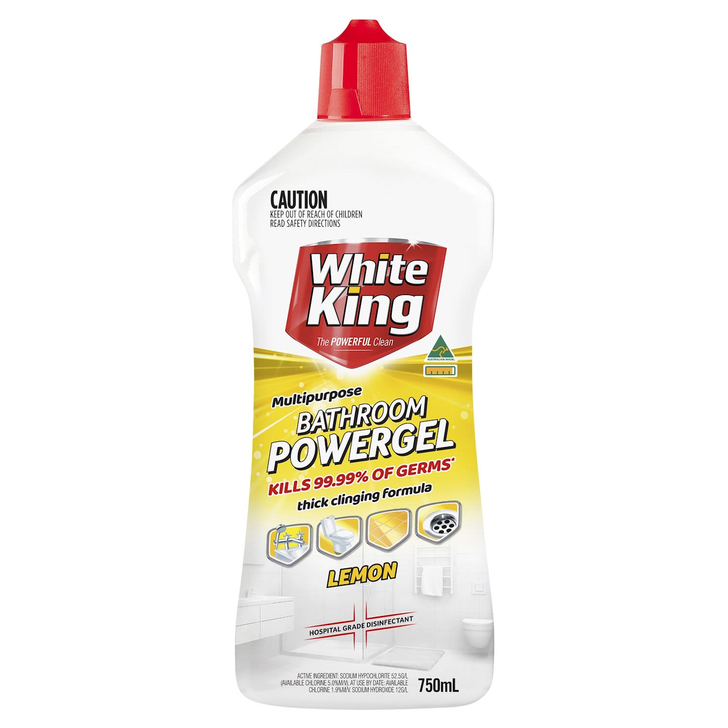 White King Bathroom Power Gel Lemon