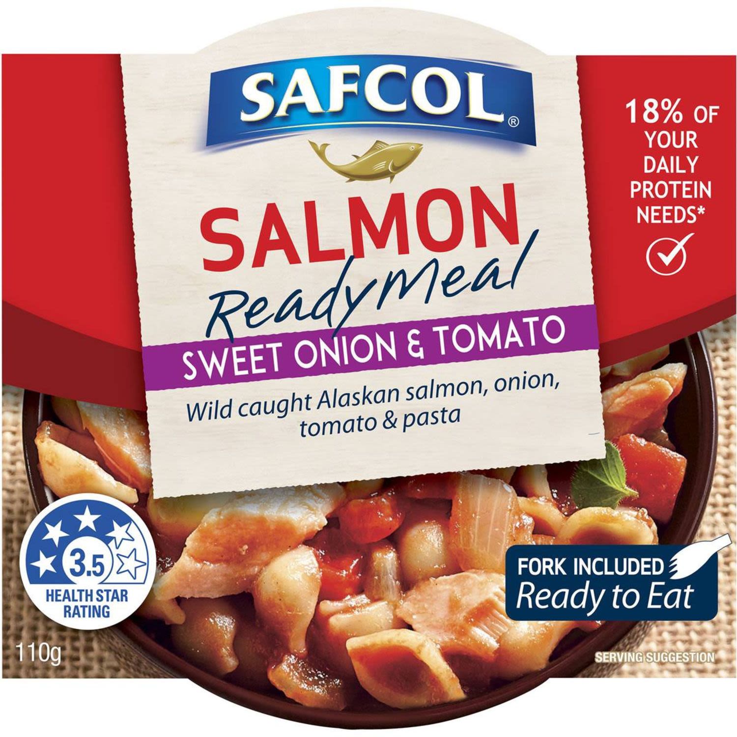Safcol Sweet Onion & Tomato Salmon Meal, 110 Gram