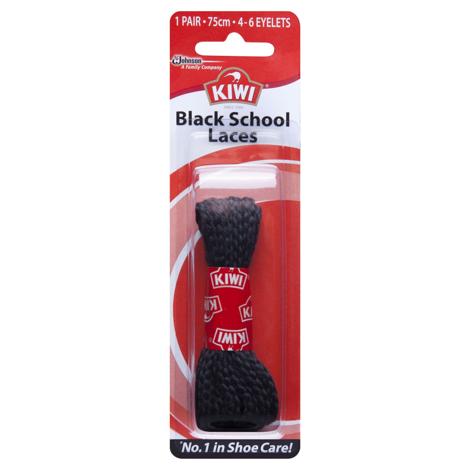 Kiwi Black School Laces, 1 Each