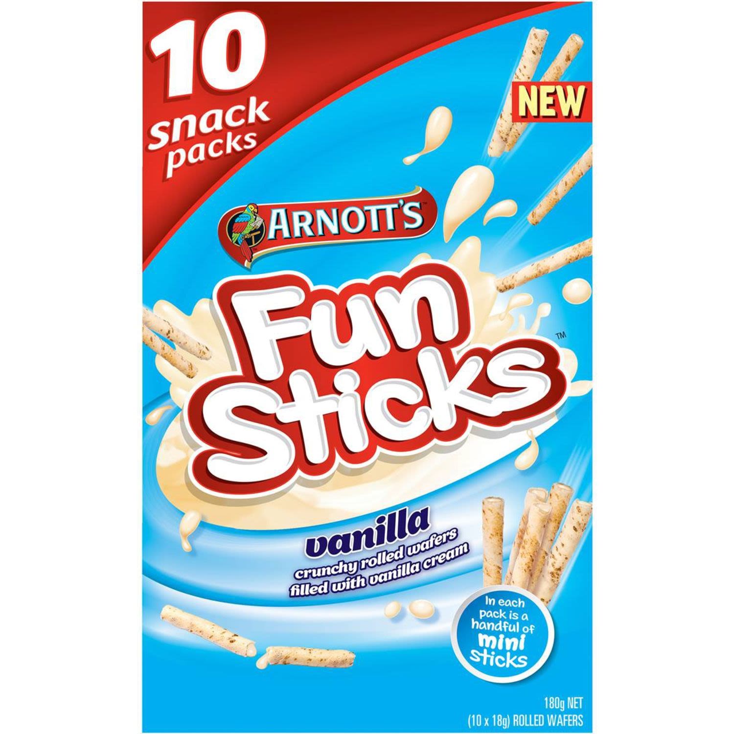Arnott's Fun Sticks Vanilla Multipack, 10 Each