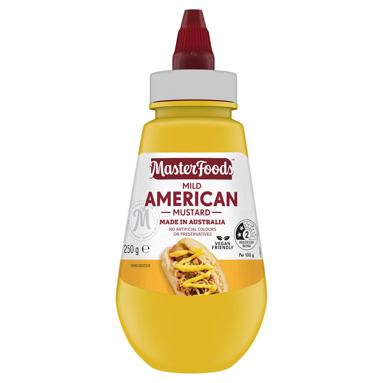 MasterFoods™ Squeezy Mild American Mustard, 250 Gram