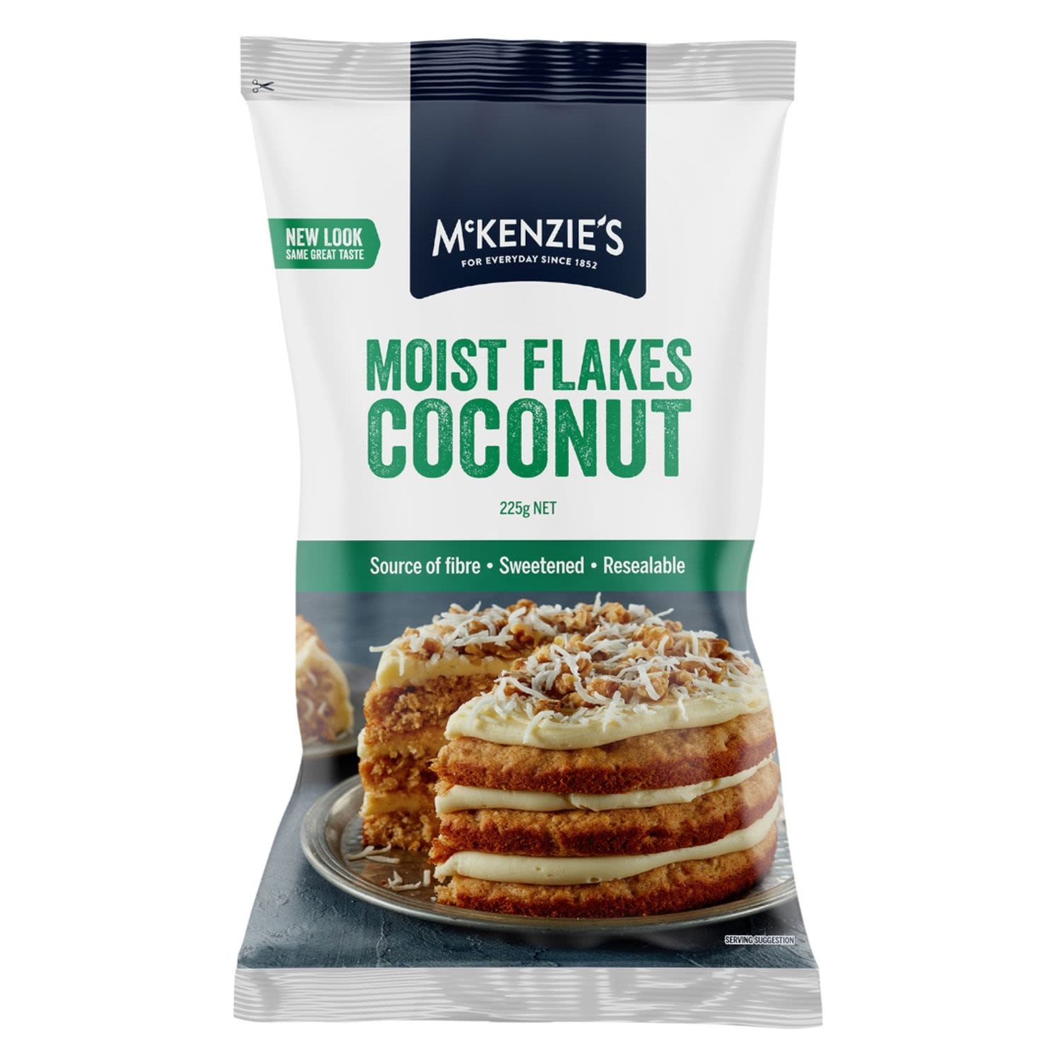 McKenzie's Moist Coconut Flakes, 225 Gram