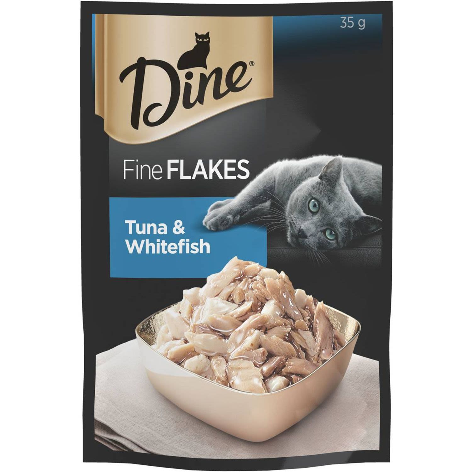 Dine Fine Flakes Tuna & Whitefish Wet Cat Food, 35 Gram