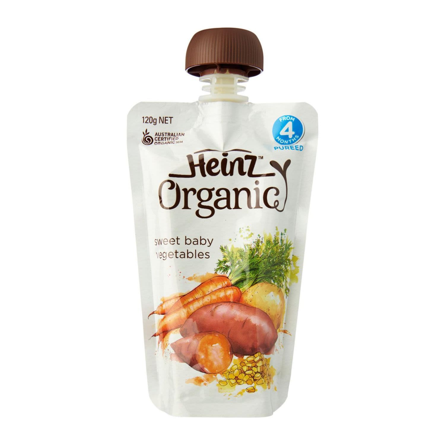 Heinz Organic Sweet Baby Vegetables 4 Months, 120 Gram
