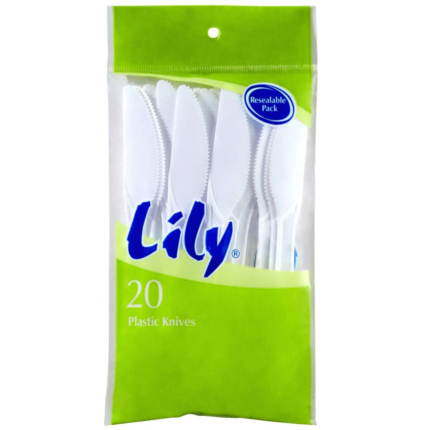 Lily Plastic Knives, 20 Each