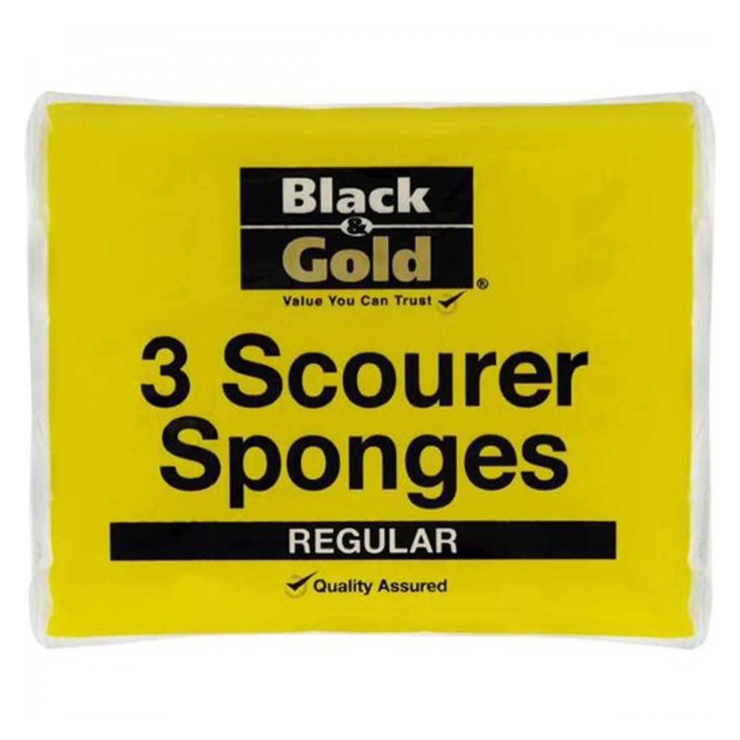 Black & Gold Sponge Scourers, 3 Each