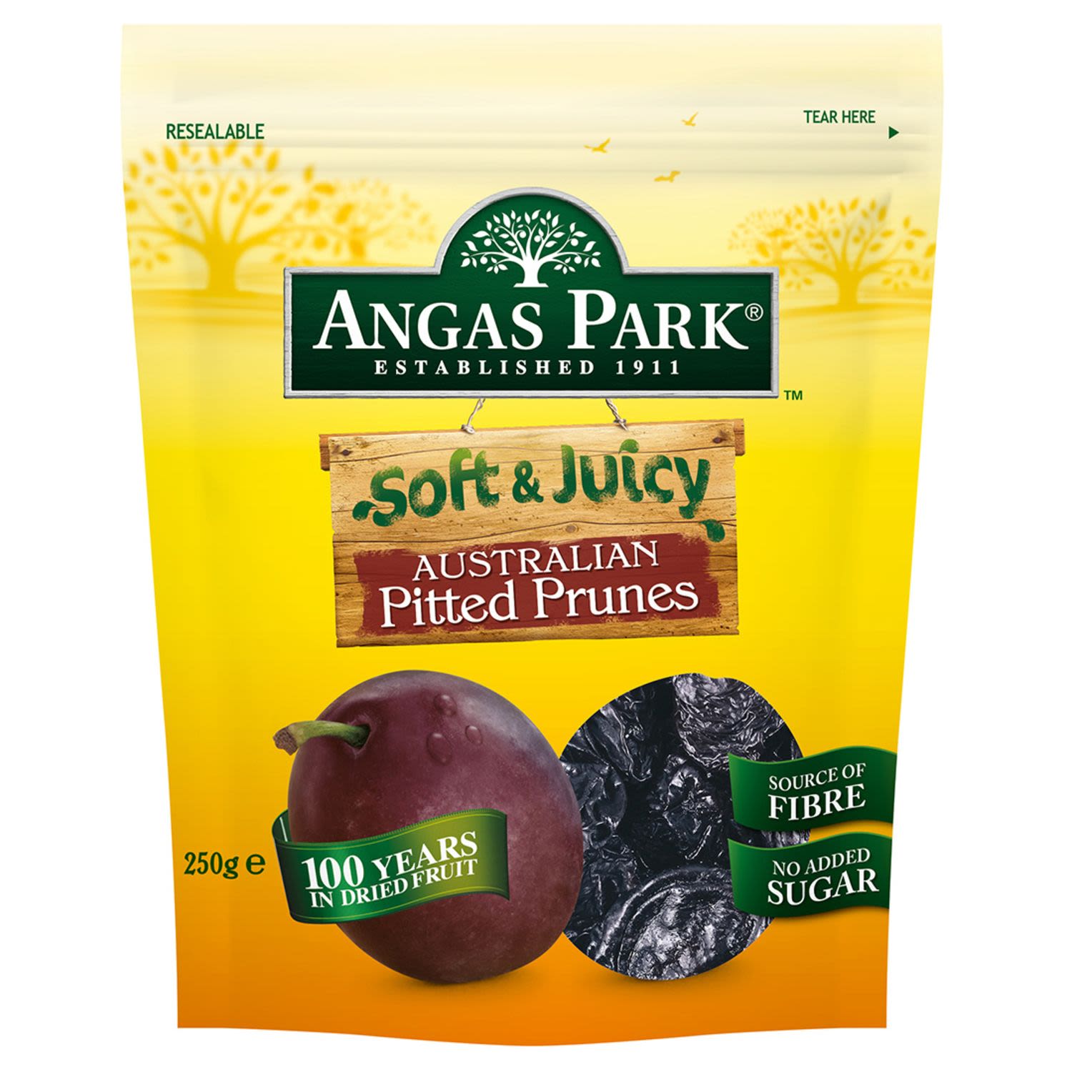 Angas Park Prunes Soft & Juicy, 250 Gram