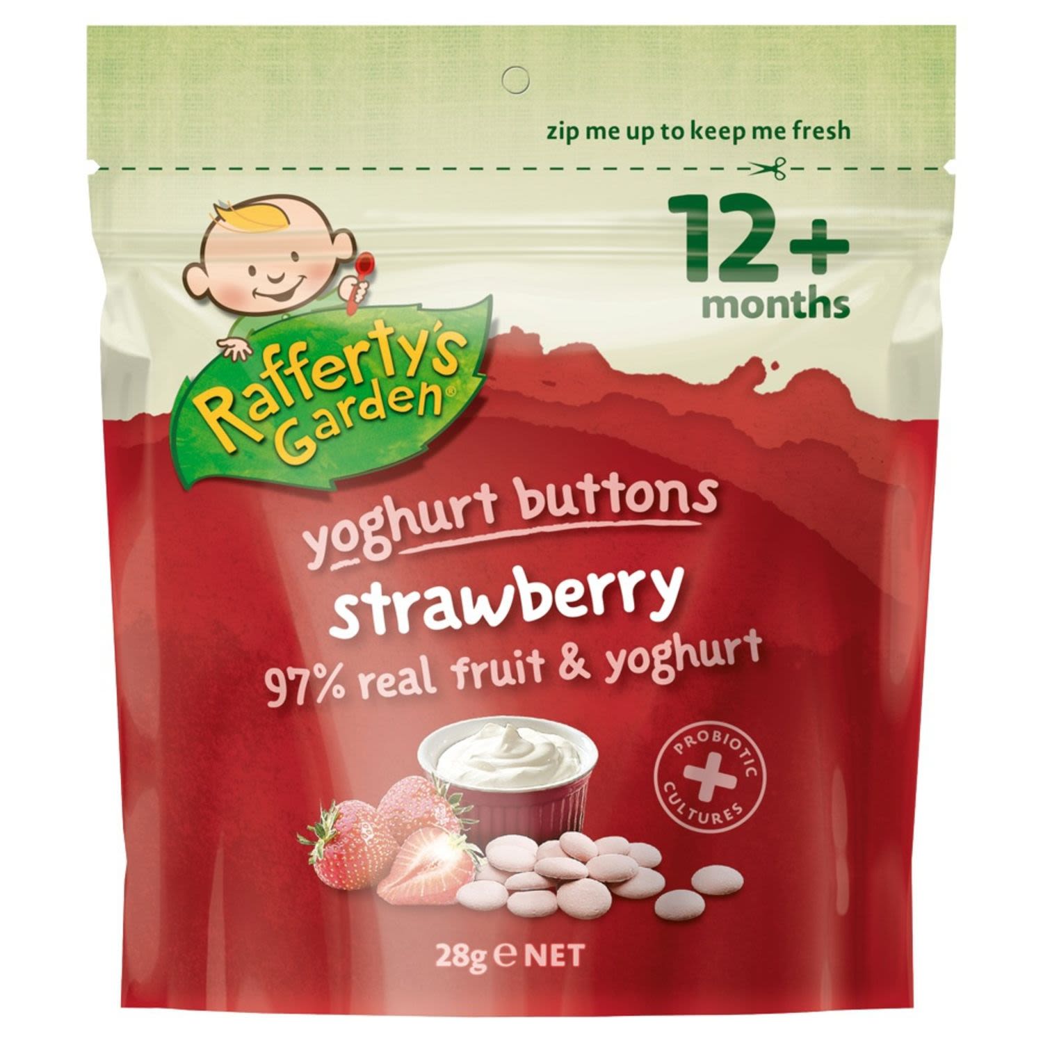 Rafferty's Garden Strawberry Yoghurt Buttons, 28 Gram
