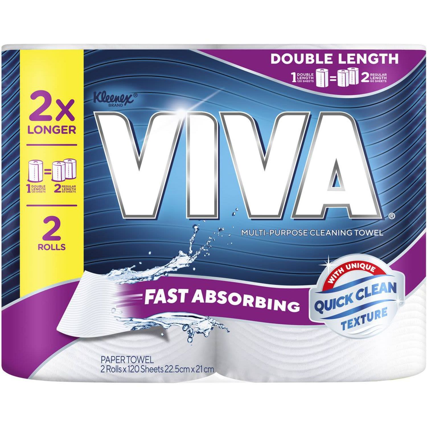 Viva With Bamboo Fibre Paper Towel, Double Length, Multi-Use, 2 Each