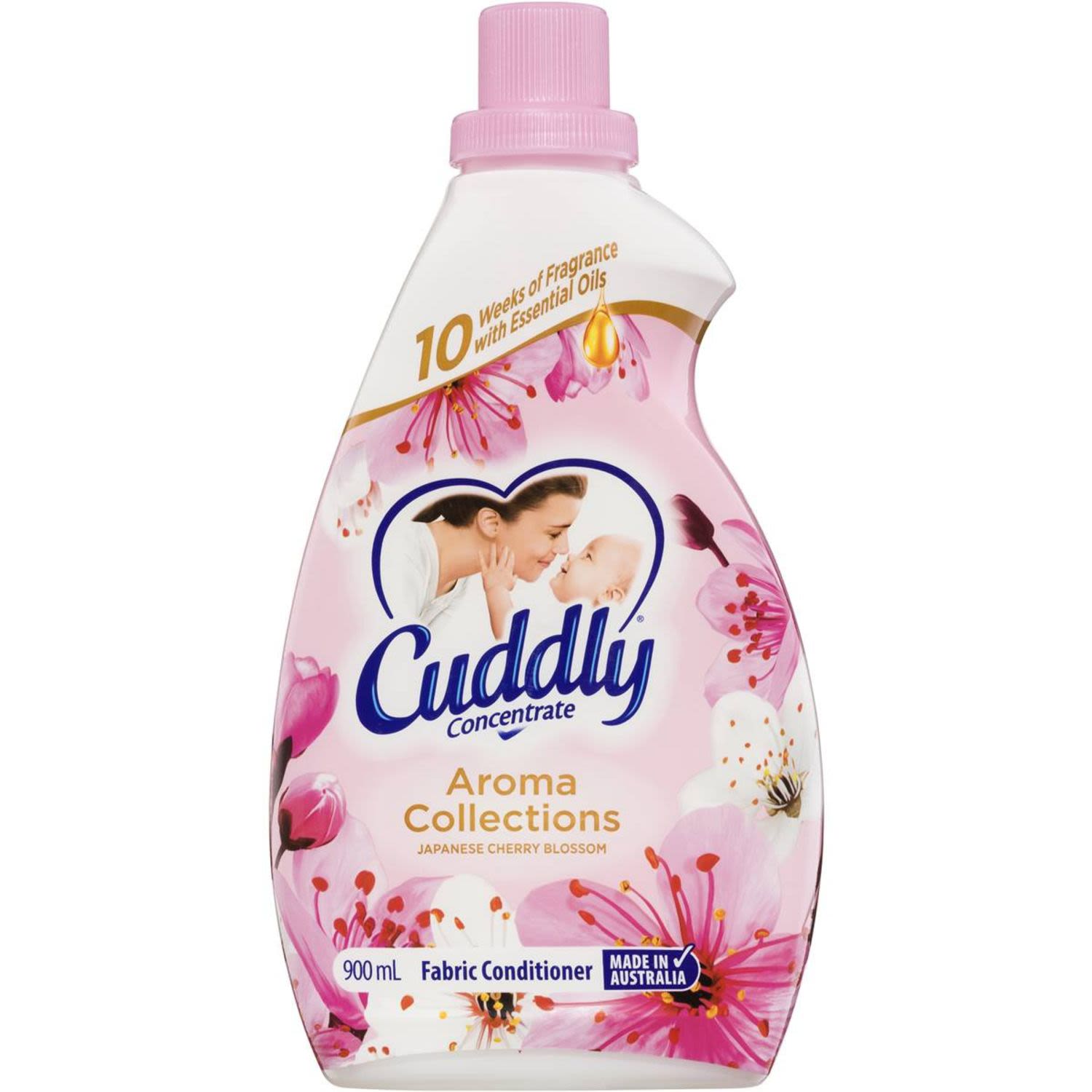 Cuddly Concentrate Fabric Softener Cherry Blossom, 900 Millilitre
