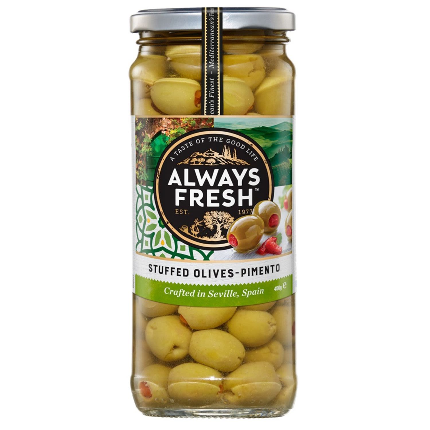 Always Fresh Olives Stuffed, 450 Gram