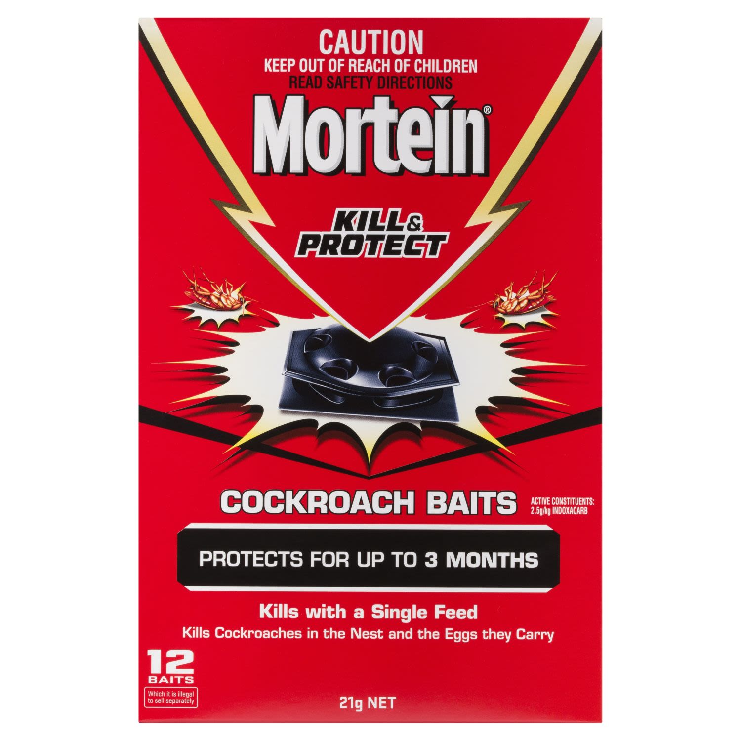 Mortein Kill & Protect Cockroach Baits, 12 Each