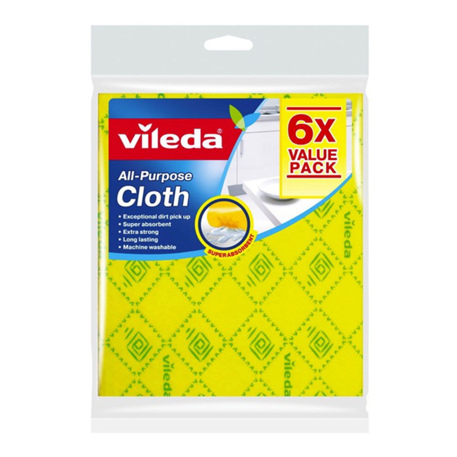 Vileda Cleaning Cloth All Purpose Cloth, 6 Each