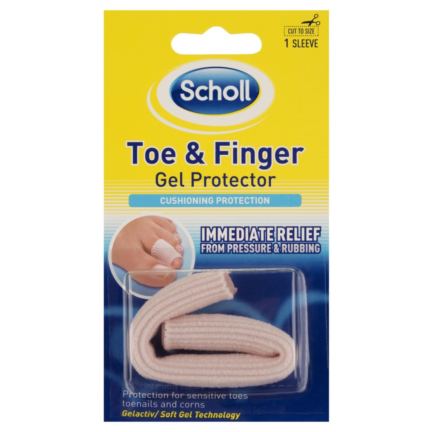 Scholl Gel Tube Finger/Toe Protector, 1 Each