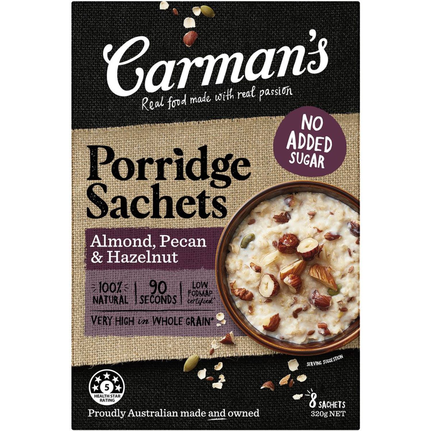 Carman's Porridge Almond Pecan Hazelnut, 320 Gram