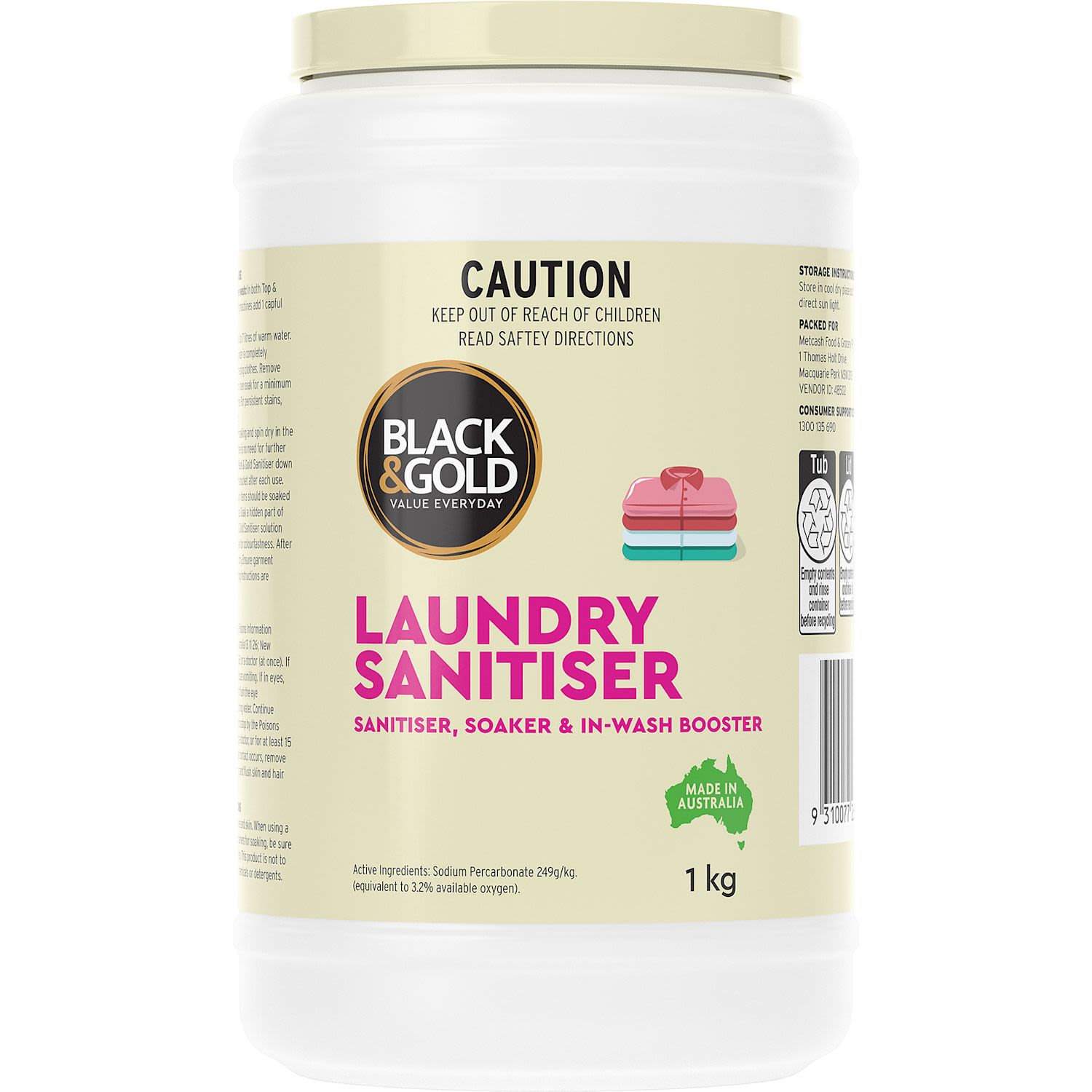 Black & Gold Laundry Sanitiser